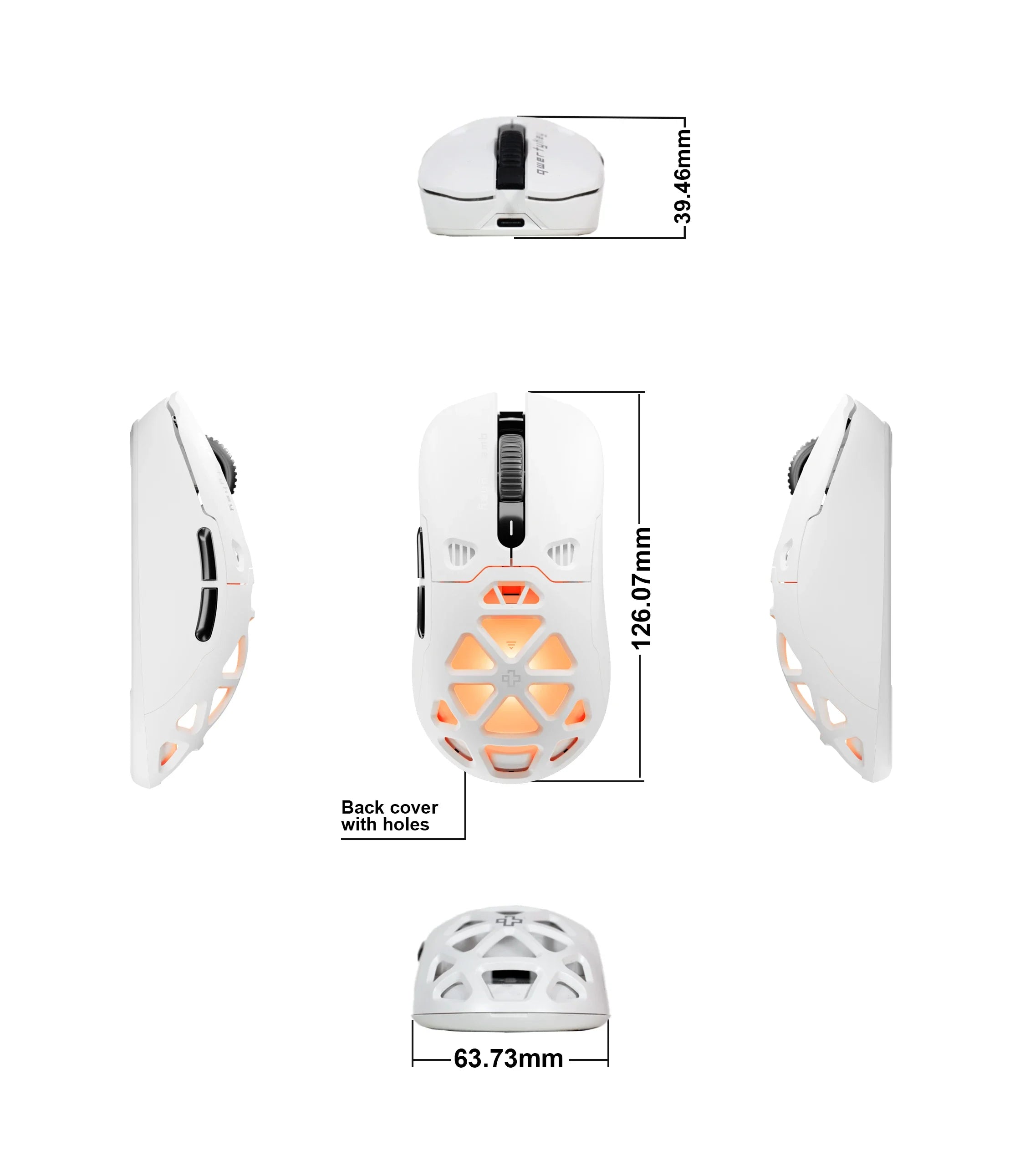 QwertyKey QKM1 White Wireless Bluetooth Charging Dock Mouse