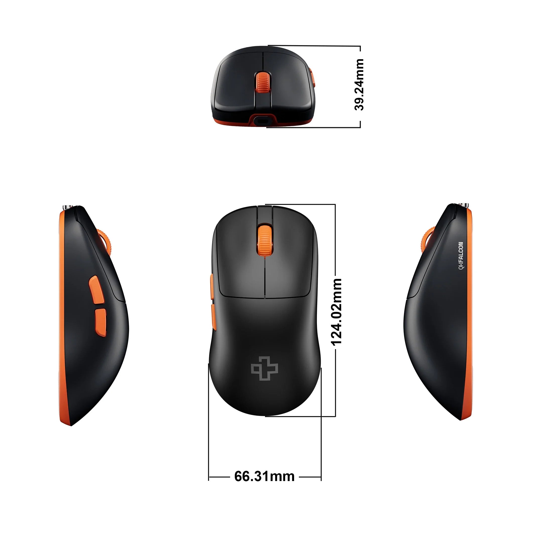 QwertyKey Falcon Black 8K, 30.000 DPI, Bluetooth Wireless Trio Mode, Pixart 3950 Gaming Mouse