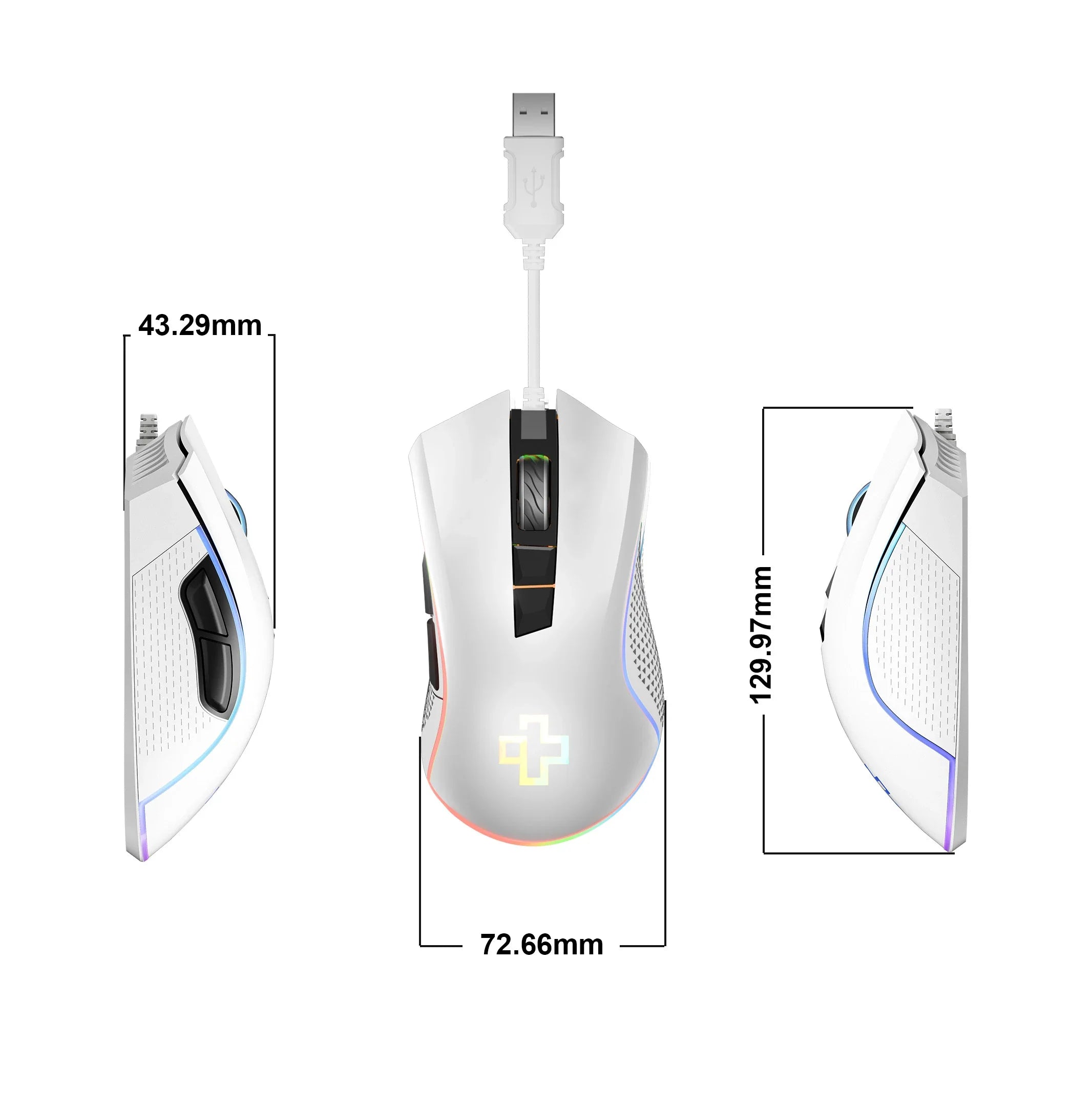 QwertyKey Forge White, RGB, 12.000 DPI, Software Gaming Mouse