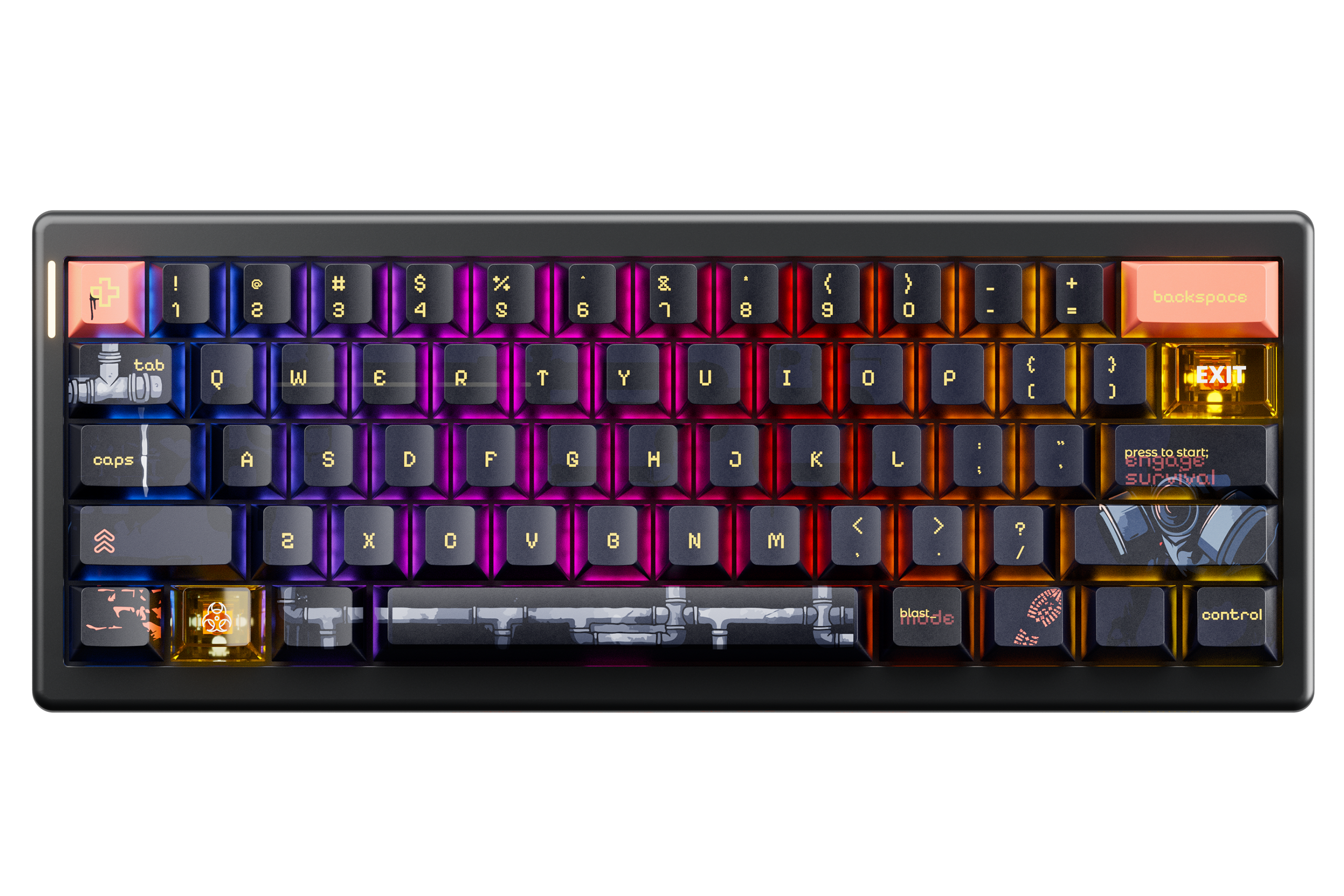 QwertyKey61 PRO Fallout Bluetooth Wireless Hotswap RGB Mechanical Gaming Keyboard