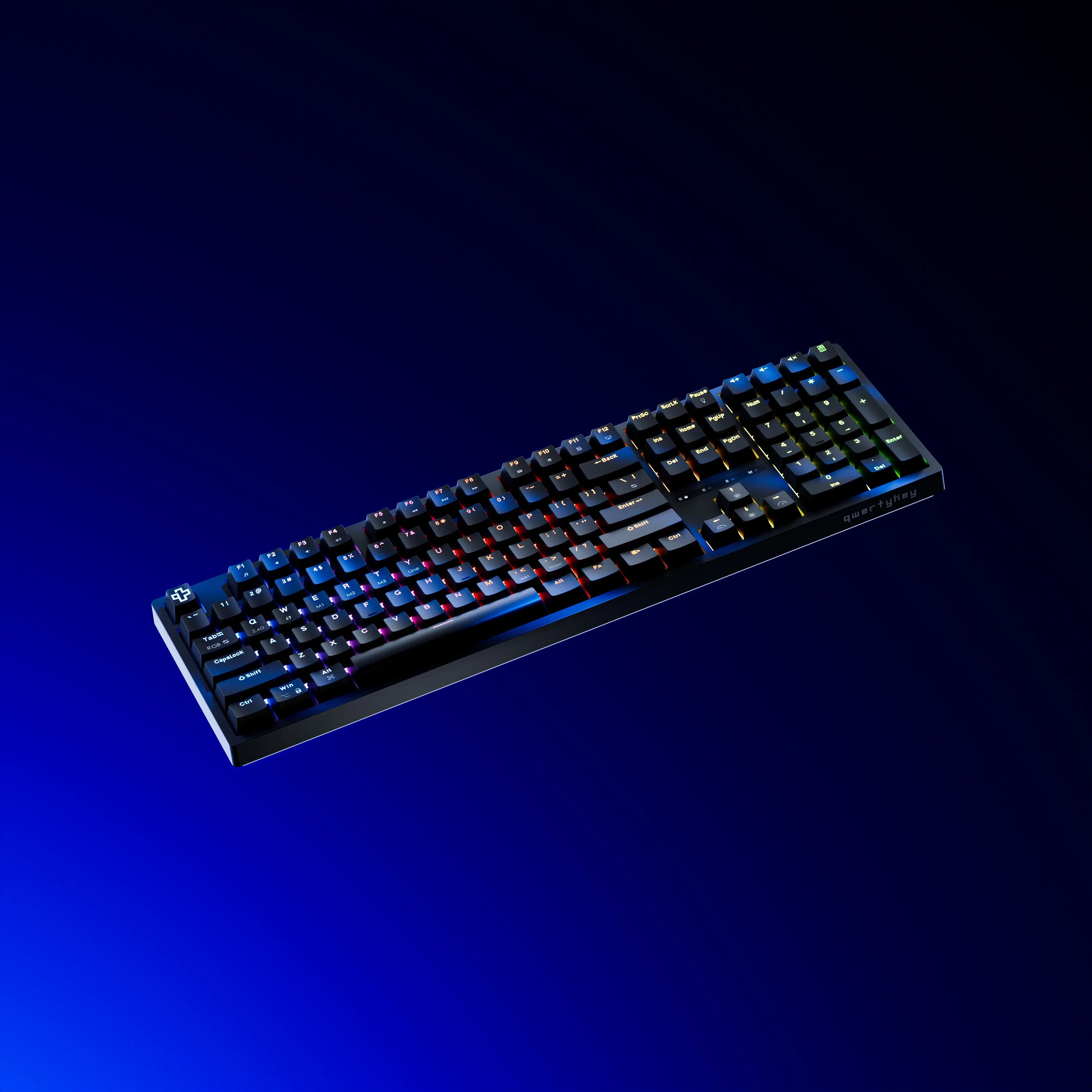 QwertyKey H100 Black Bluetooth Wireless Hotswap RGB Mechanical Gaming Keyboard