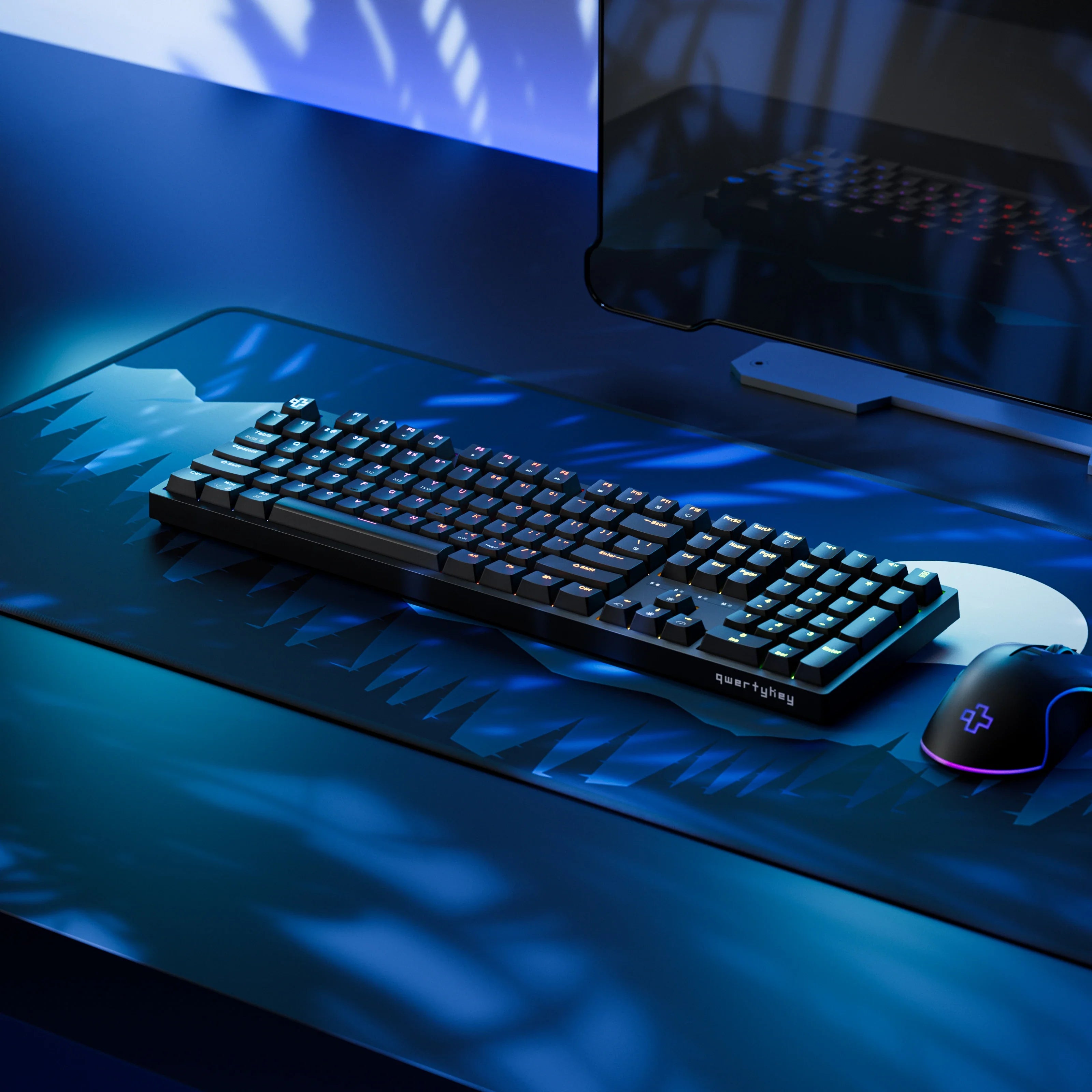 QwertyKey H100 Black Bluetooth Wireless Hotswap RGB Mechanical Gaming Keyboard