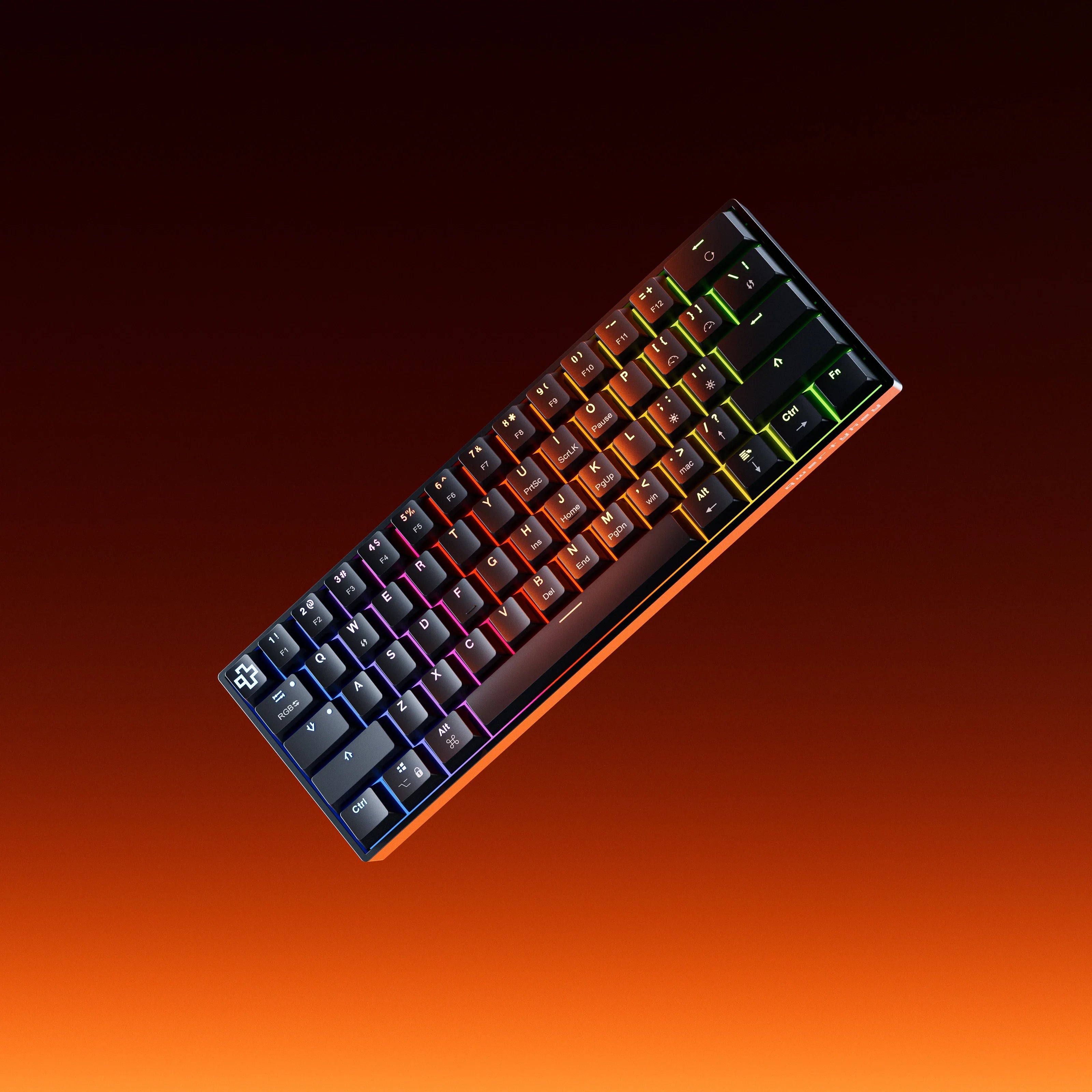 QwertyKey H61 Split Black Hotswap RGB Mechanical Gaming Keyboard