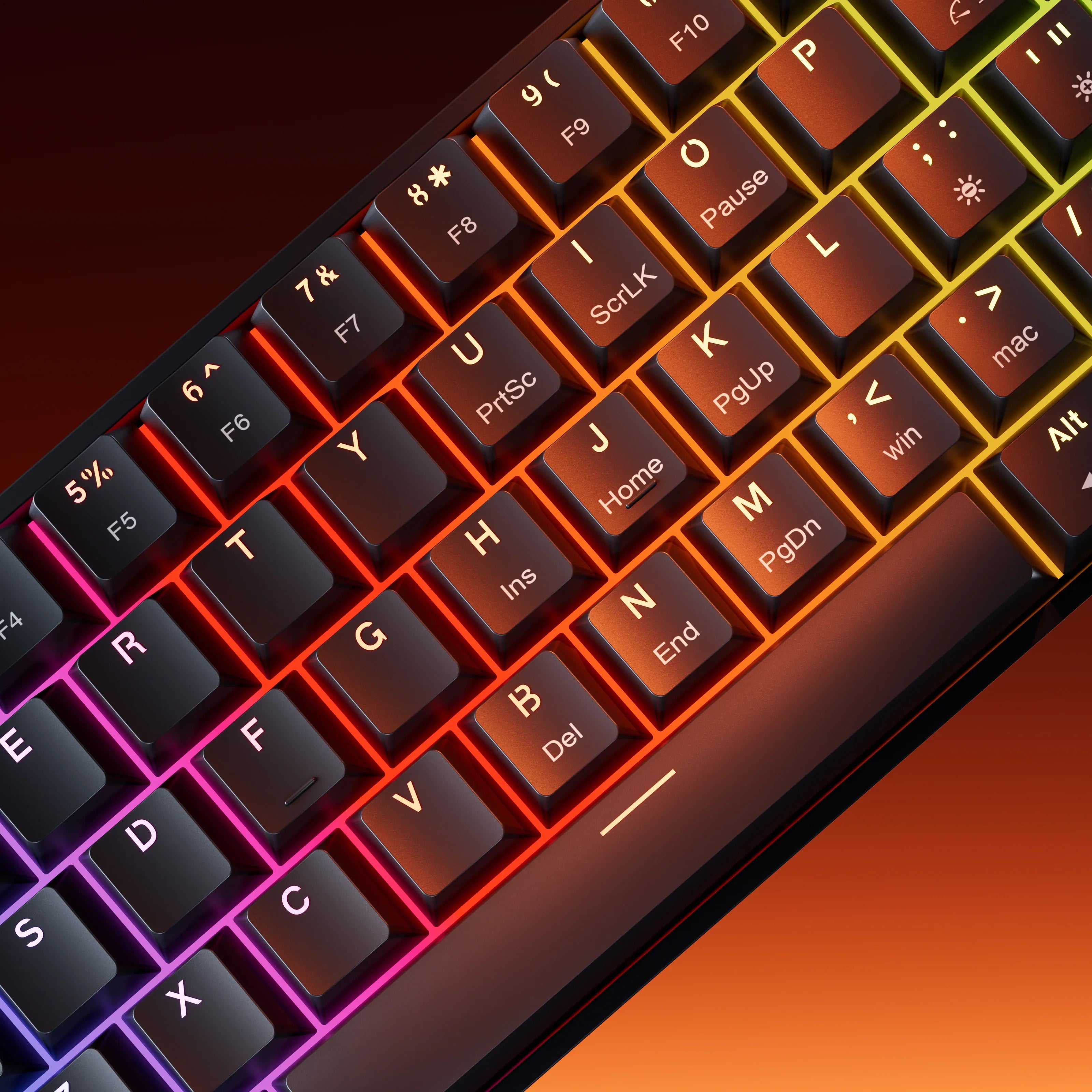 QwertyKey H61 Split Black Hotswap RGB Mechanical Gaming Keyboard
