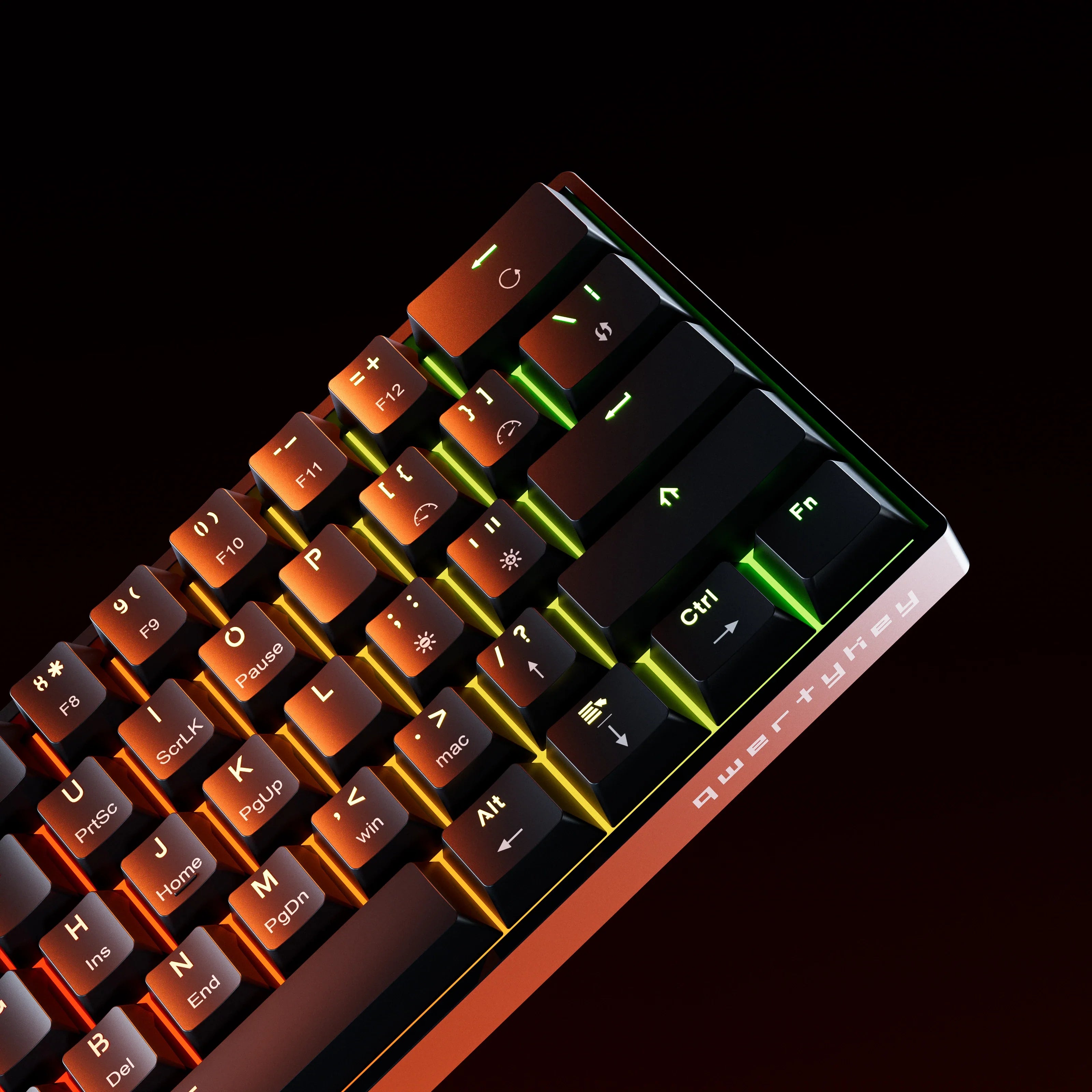 QwertyKey H61 Split Black Hotswap RGB Mechanical Gaming Keyboard