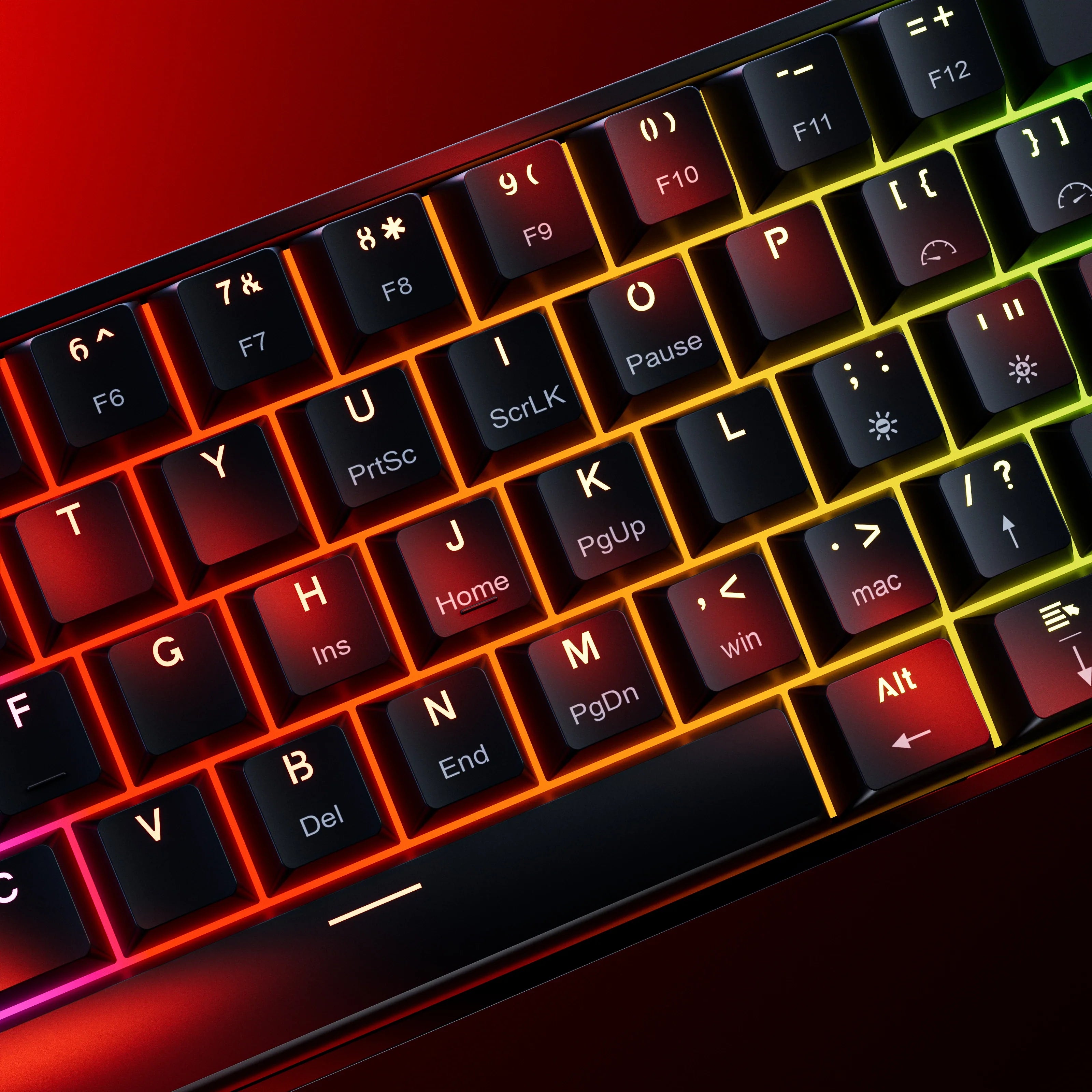 QwertyKey H61 Split Black Hotswap RGB Mechanical Gaming Keyboard