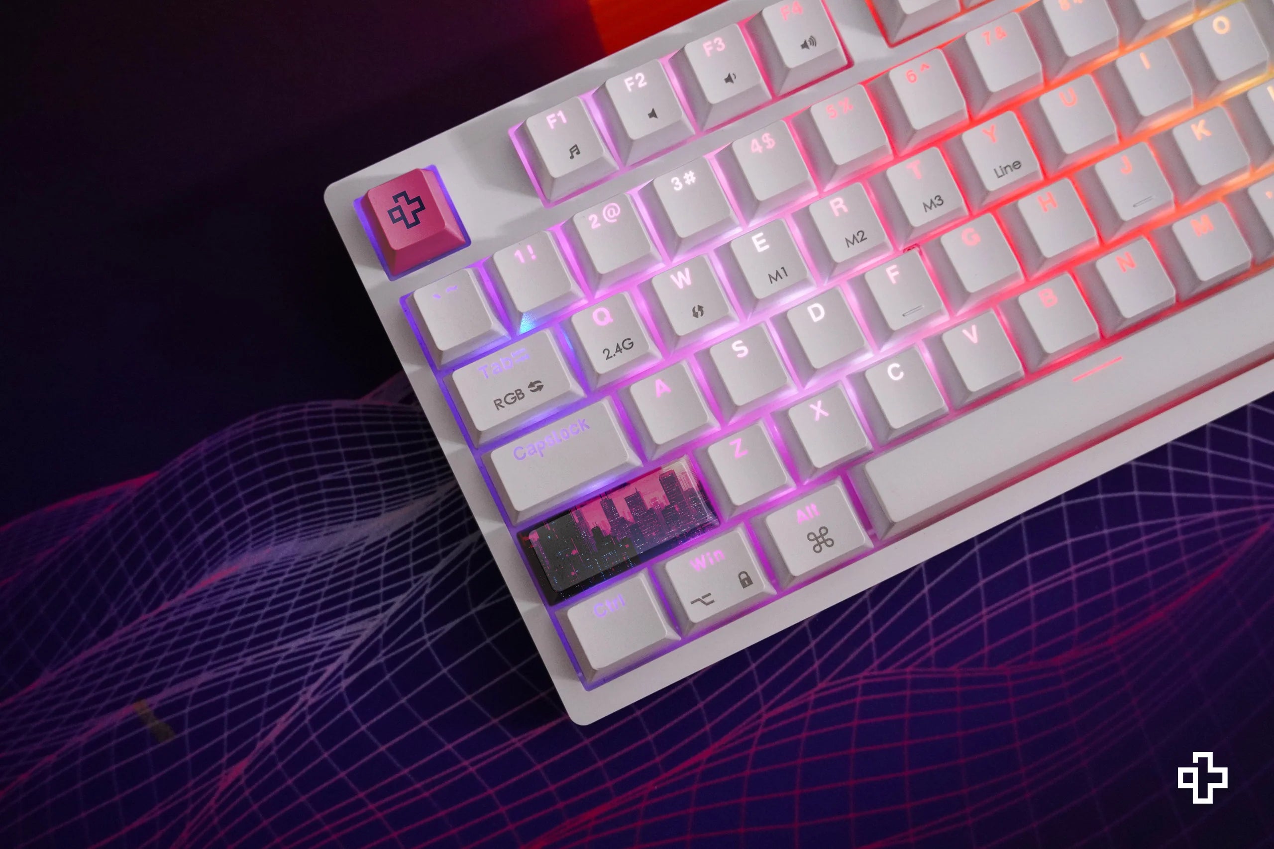 QwertyKey H87 White Bluetooth Wireless Hotswap RGB Mechanical Gaming Keyboard
