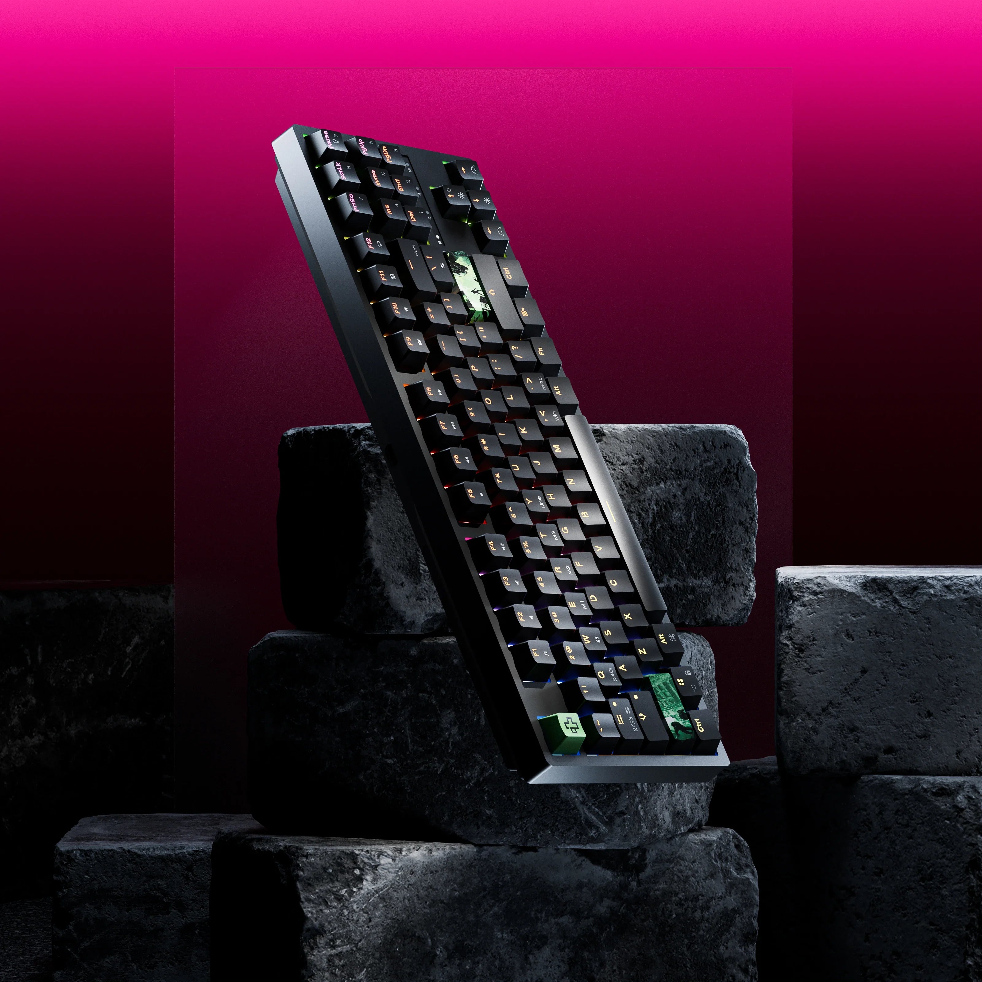 QwertyKey H87 Black Bluetooth Wireless Hotswap RGB Mechanical Gaming Keyboard