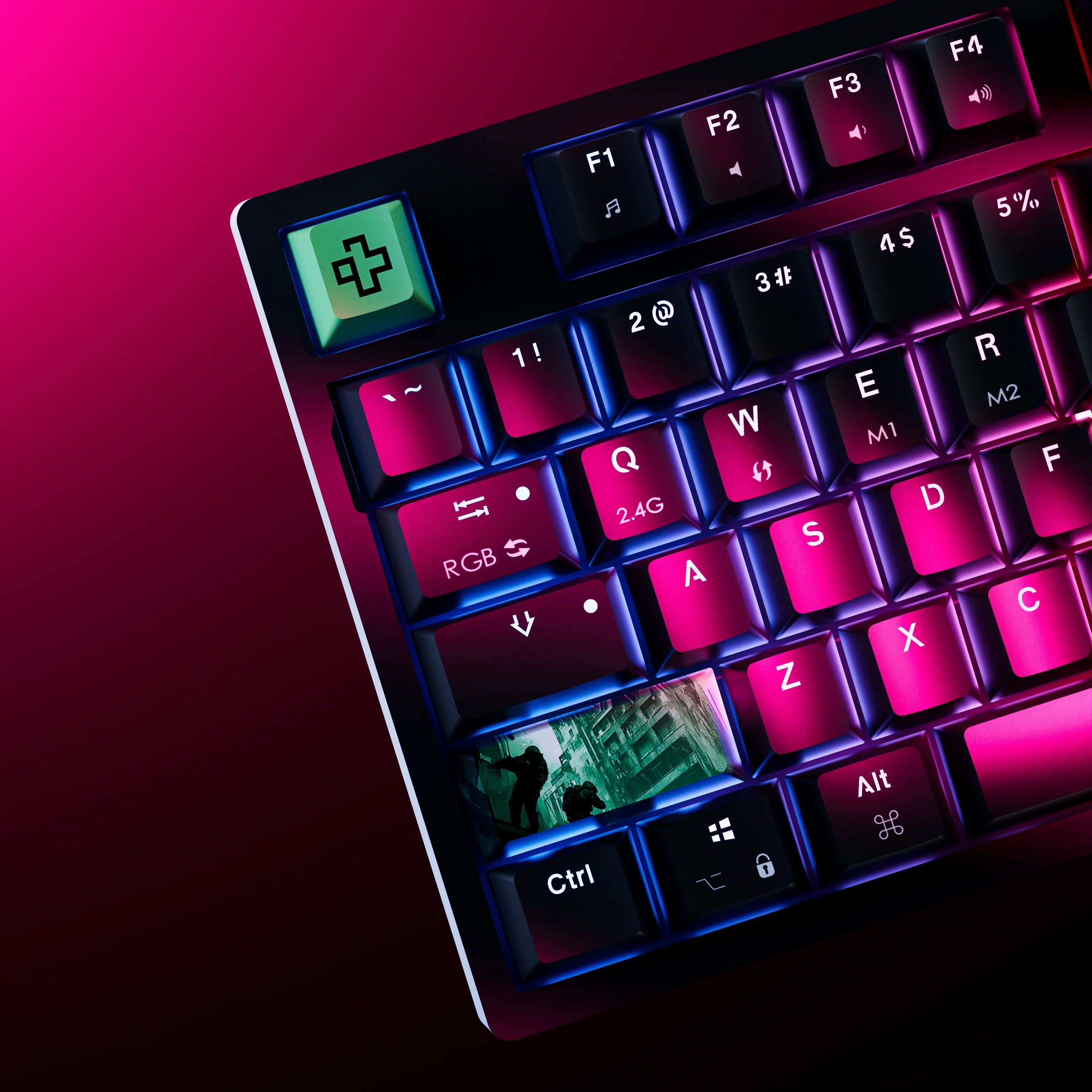 QwertyKey H87 Black Bluetooth Wireless Hotswap RGB Mechanical Gaming Keyboard