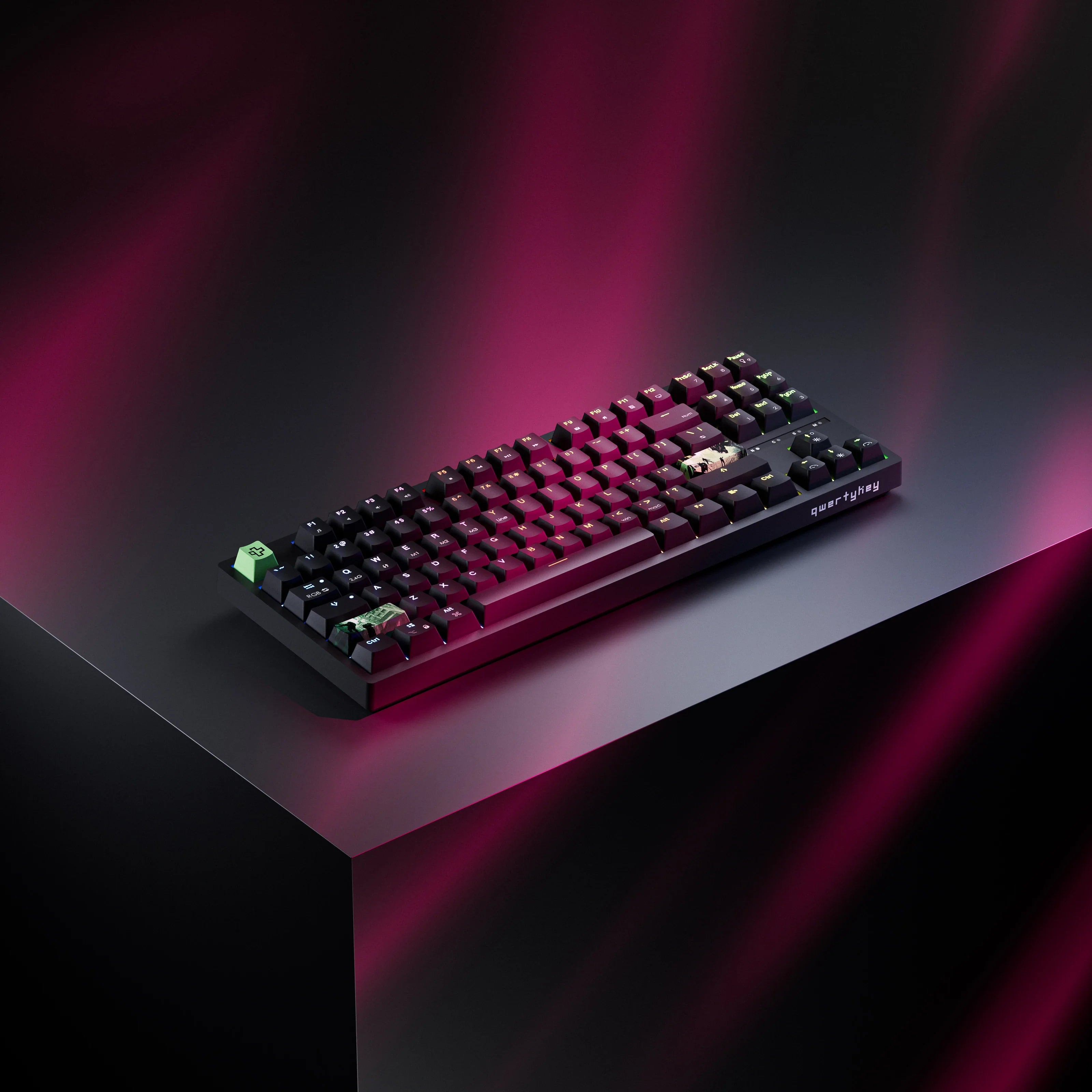 QwertyKey H87 Black Bluetooth Wireless Hotswap RGB Mechanical Gaming Keyboard