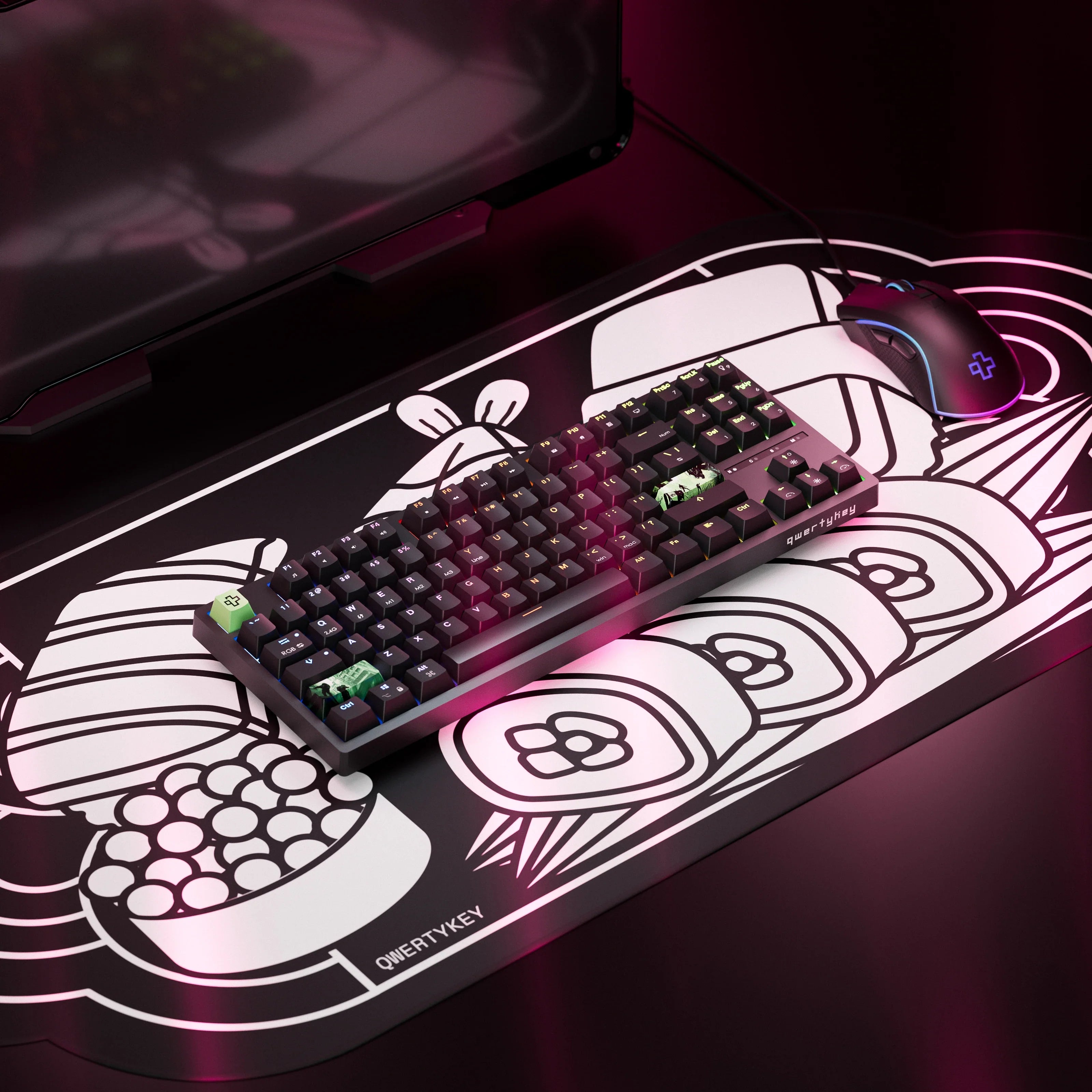 QwertyKey H87 Black Bluetooth Wireless Hotswap RGB Mechanical Gaming Keyboard