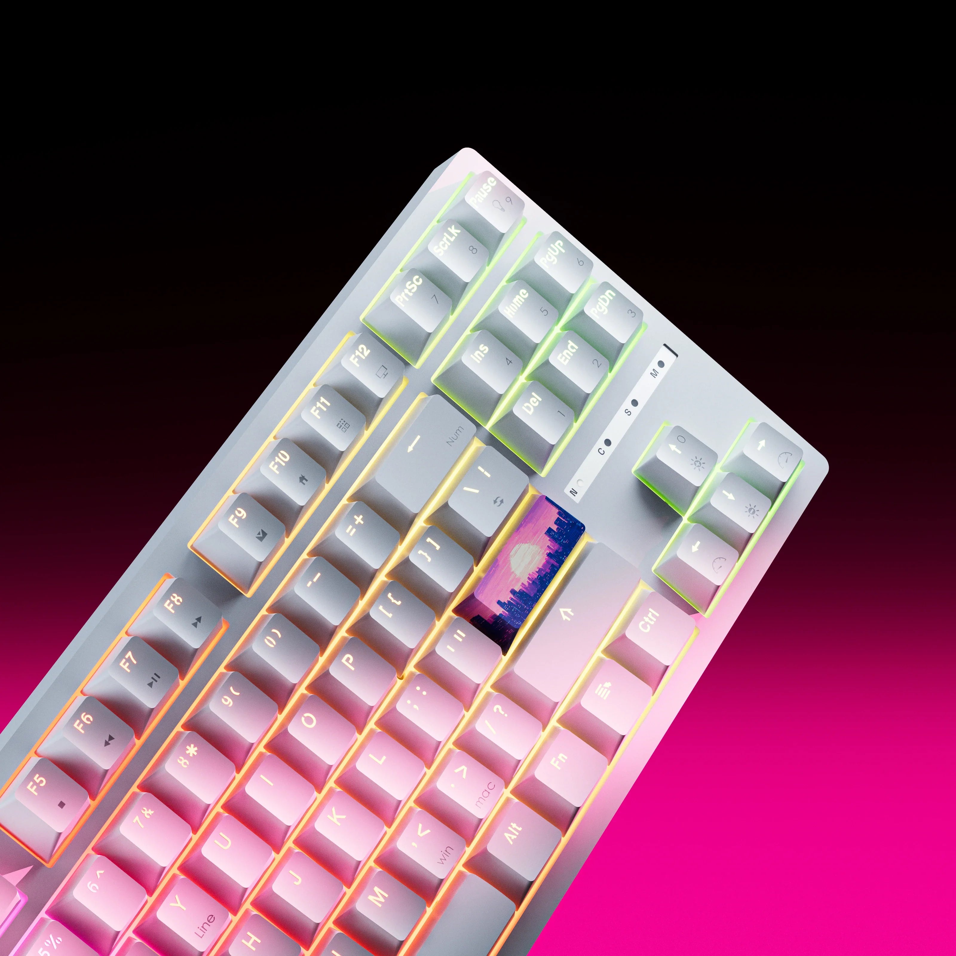 QwertyKey H87 White Bluetooth Wireless Hotswap RGB Mechanical Gaming Keyboard