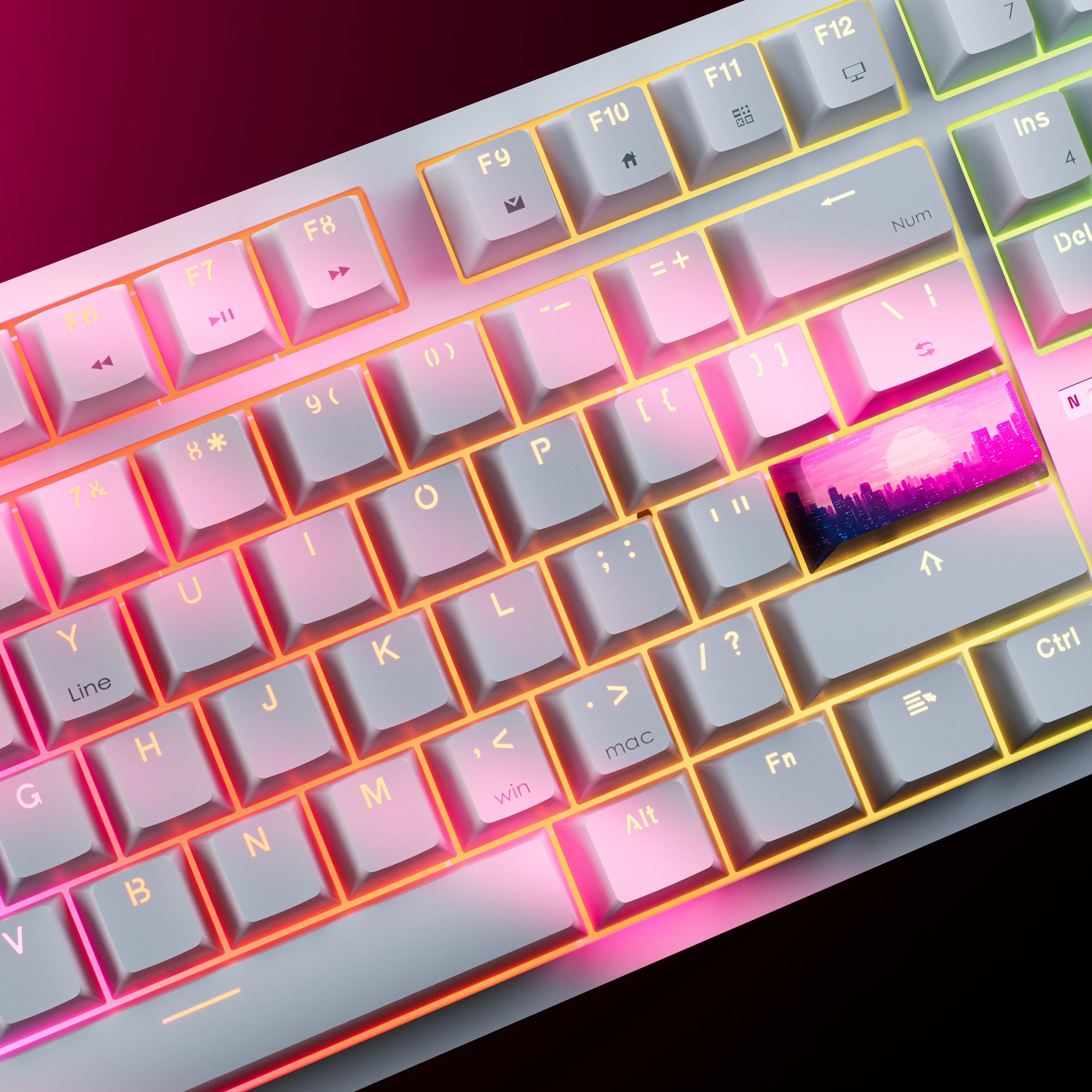 QwertyKey H87 White Bluetooth Wireless Hotswap RGB Mechanical Gaming Keyboard