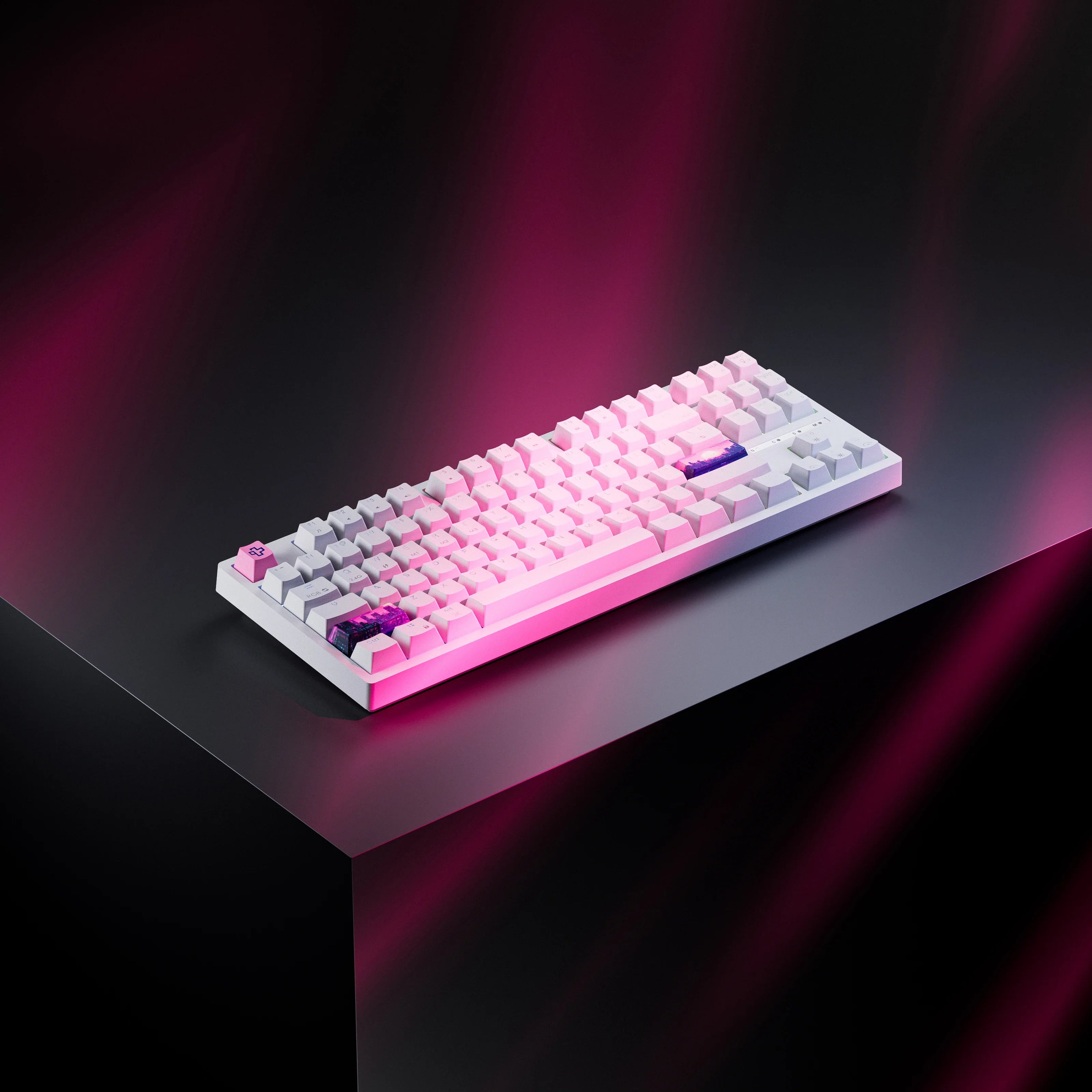 QwertyKey H87 White Bluetooth Wireless Hotswap RGB Mechanical Gaming Keyboard