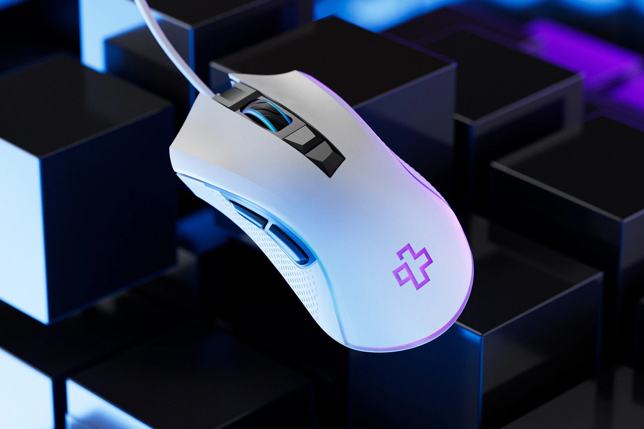 QwertyKey Forge White, RGB, 12.000 DPI, Software Gaming Mouse
