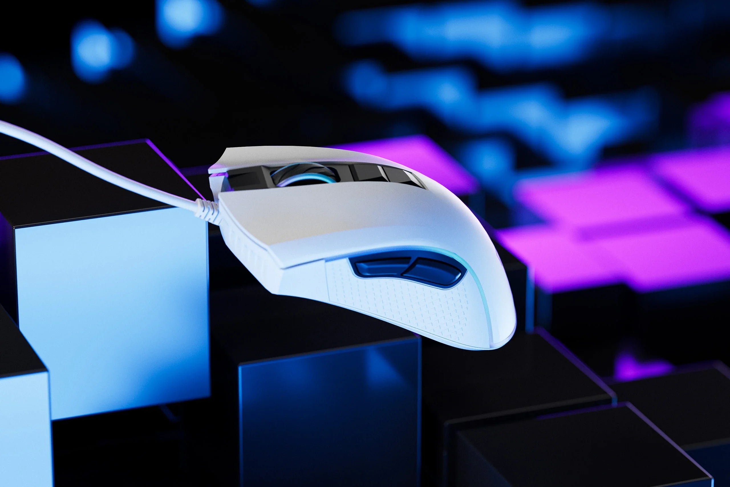 QwertyKey Forge White, RGB, 12.000 DPI, Software Gaming Mouse