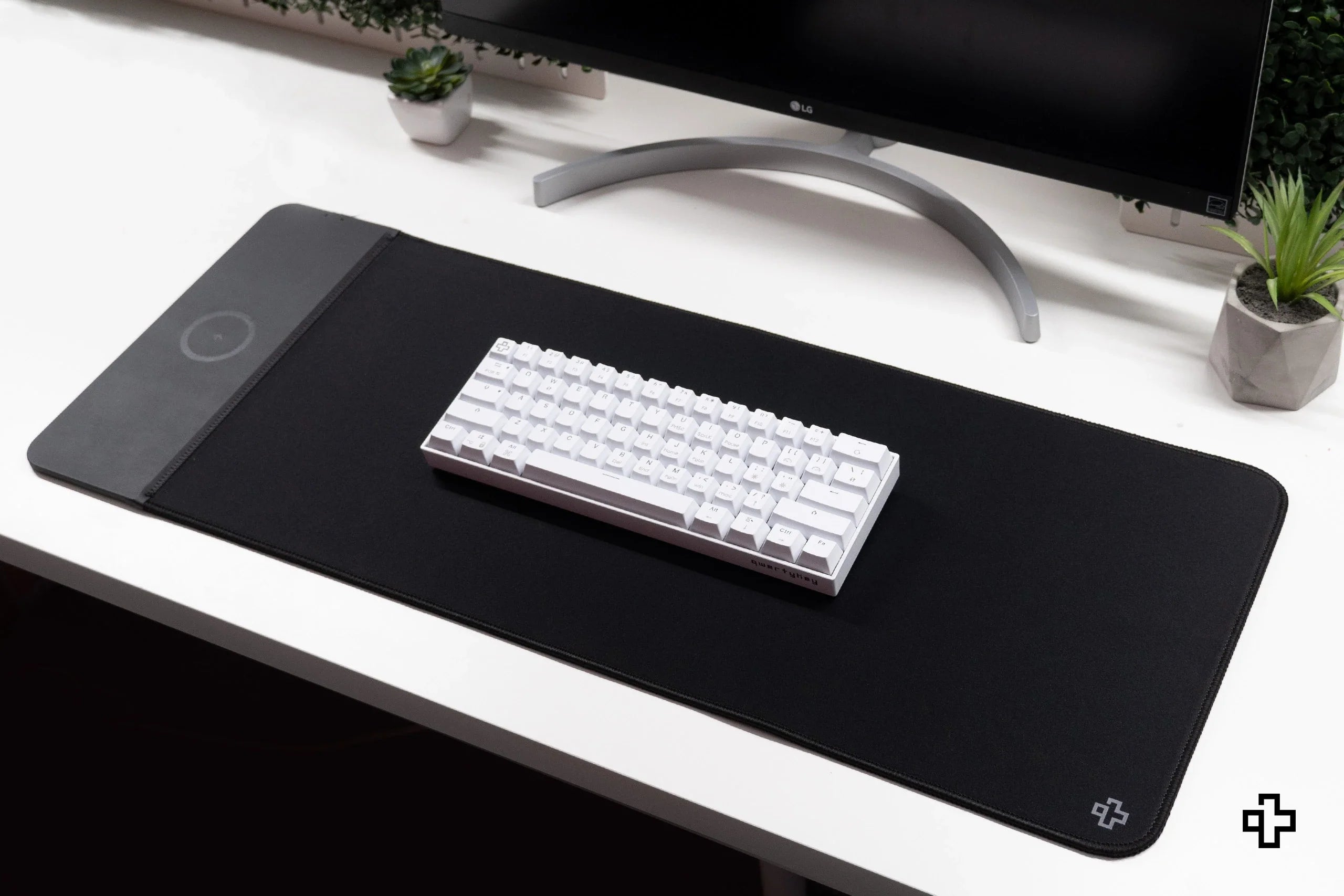 Deskmat Mousepad Wireless Charging Black