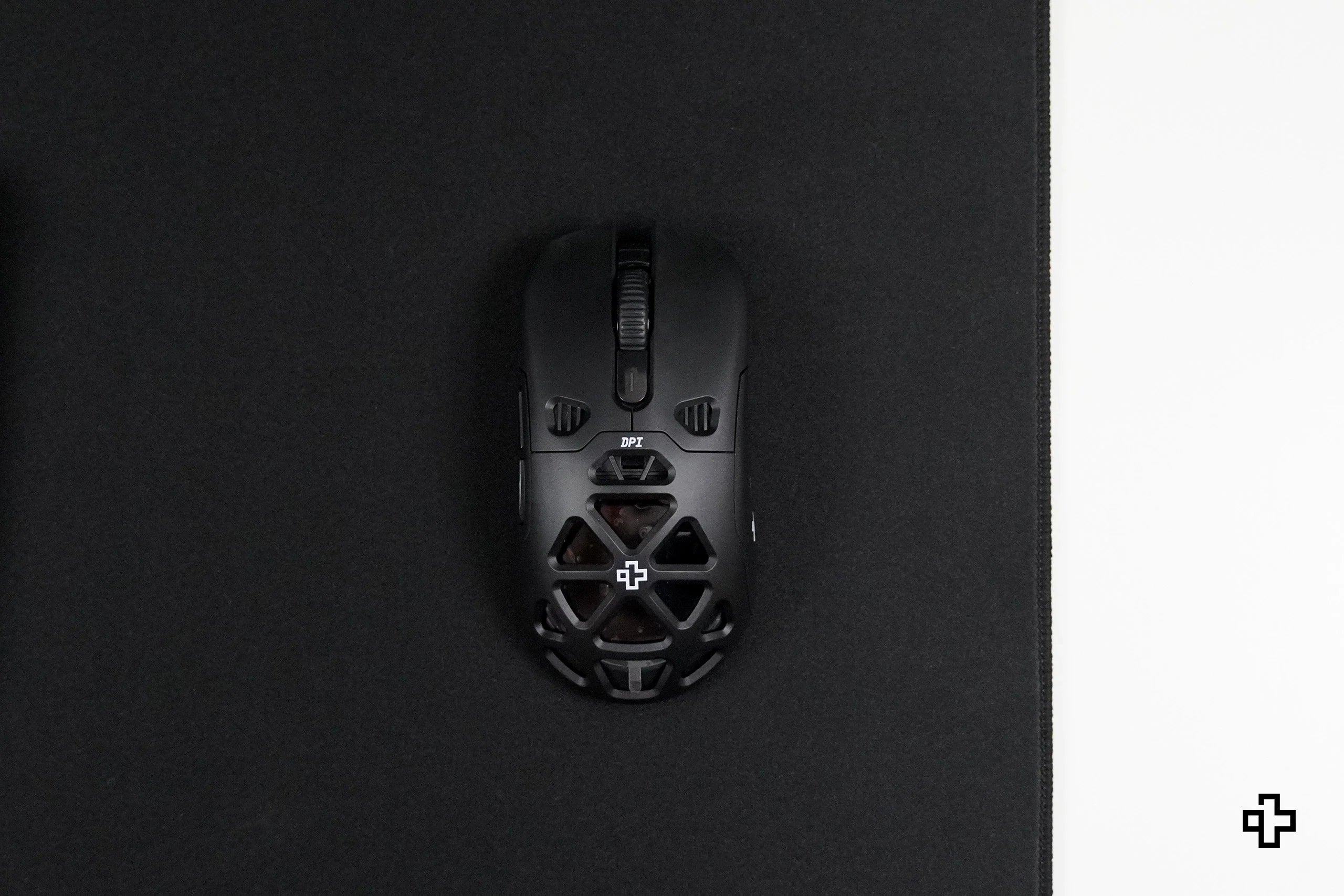 QwertyKey Black Classic Plain Deskmat 4mm Stitched Edges