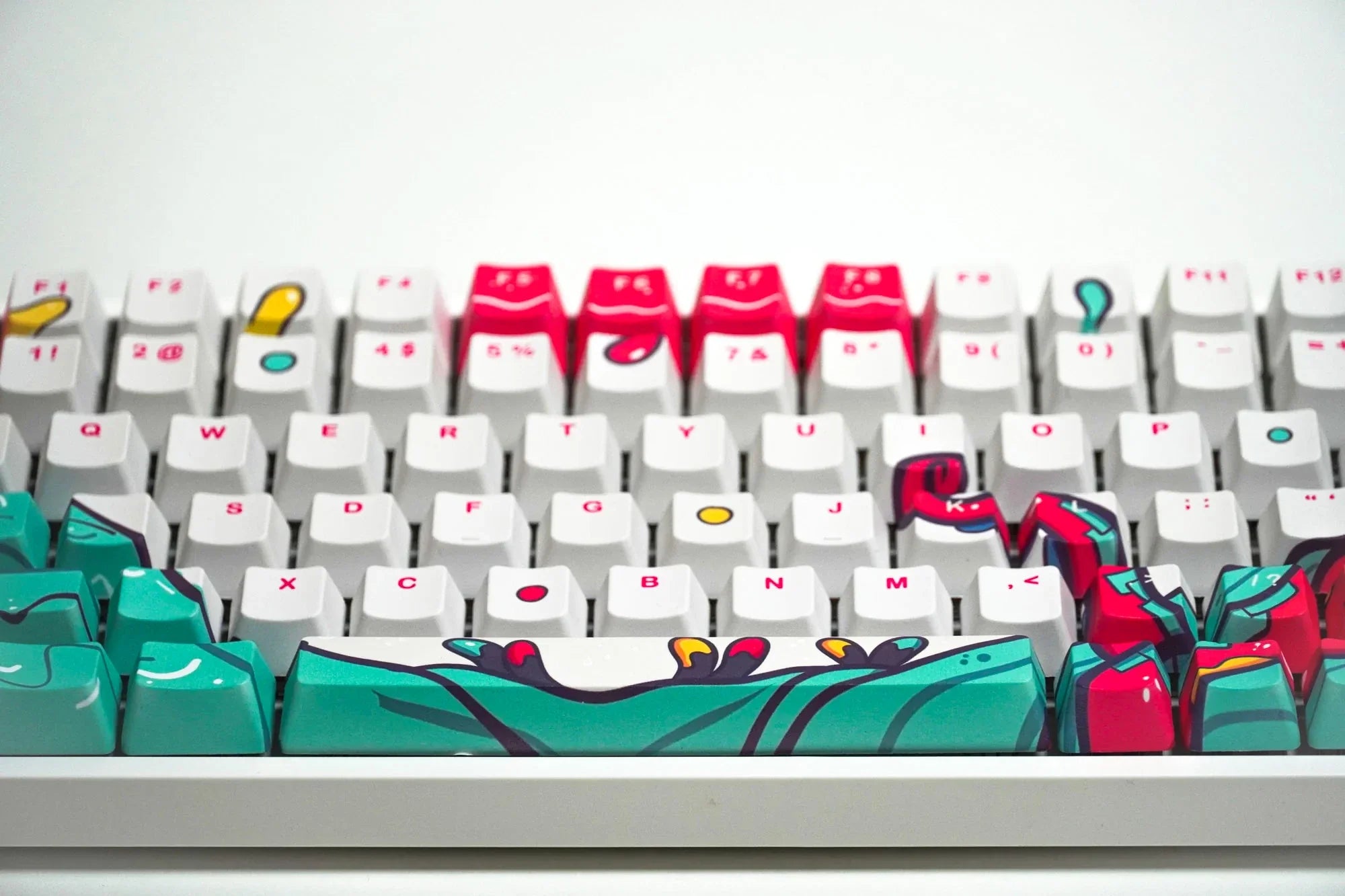 QwertyKey Octopus White OEM Profile PBT Keycap Set