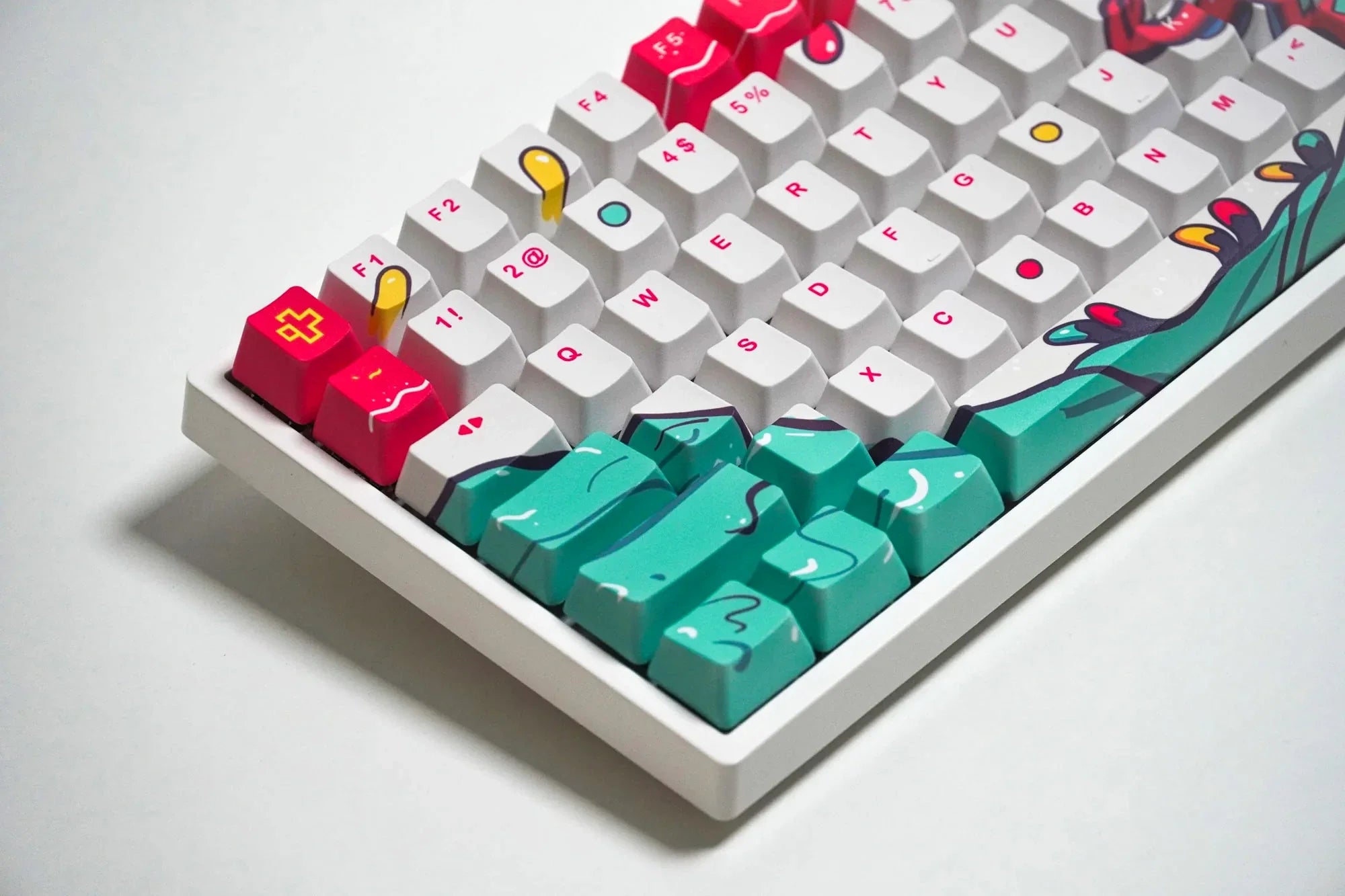 QwertyKey Octopus White OEM Profile PBT Keycap Set