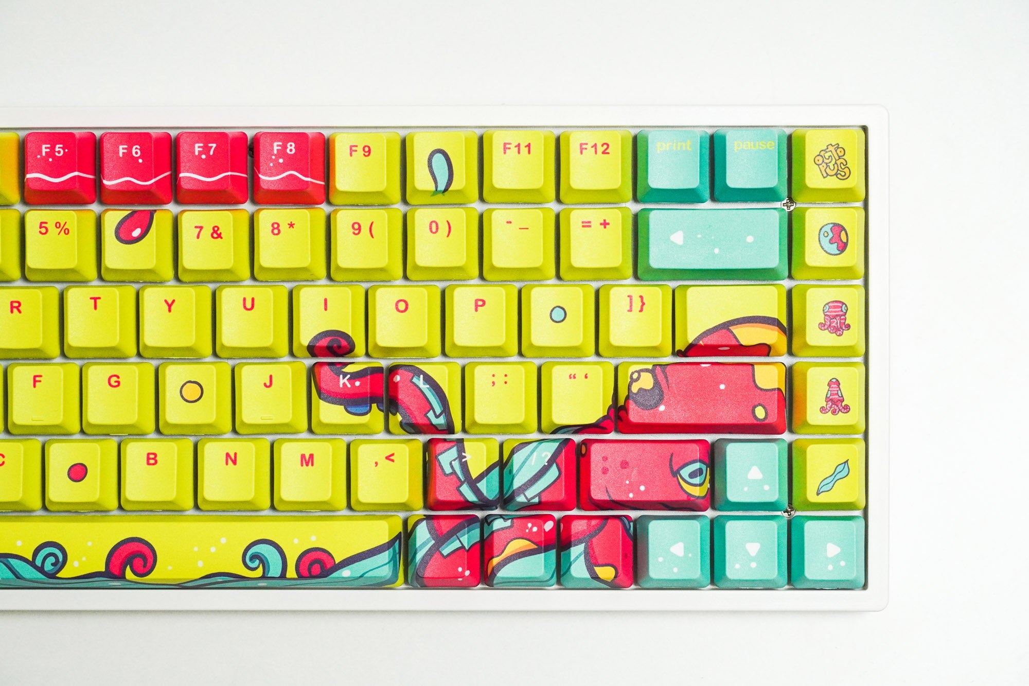 Keycap Set QwertyKey Octopus Yellow Profile OEM Material PBT - QwertyKey