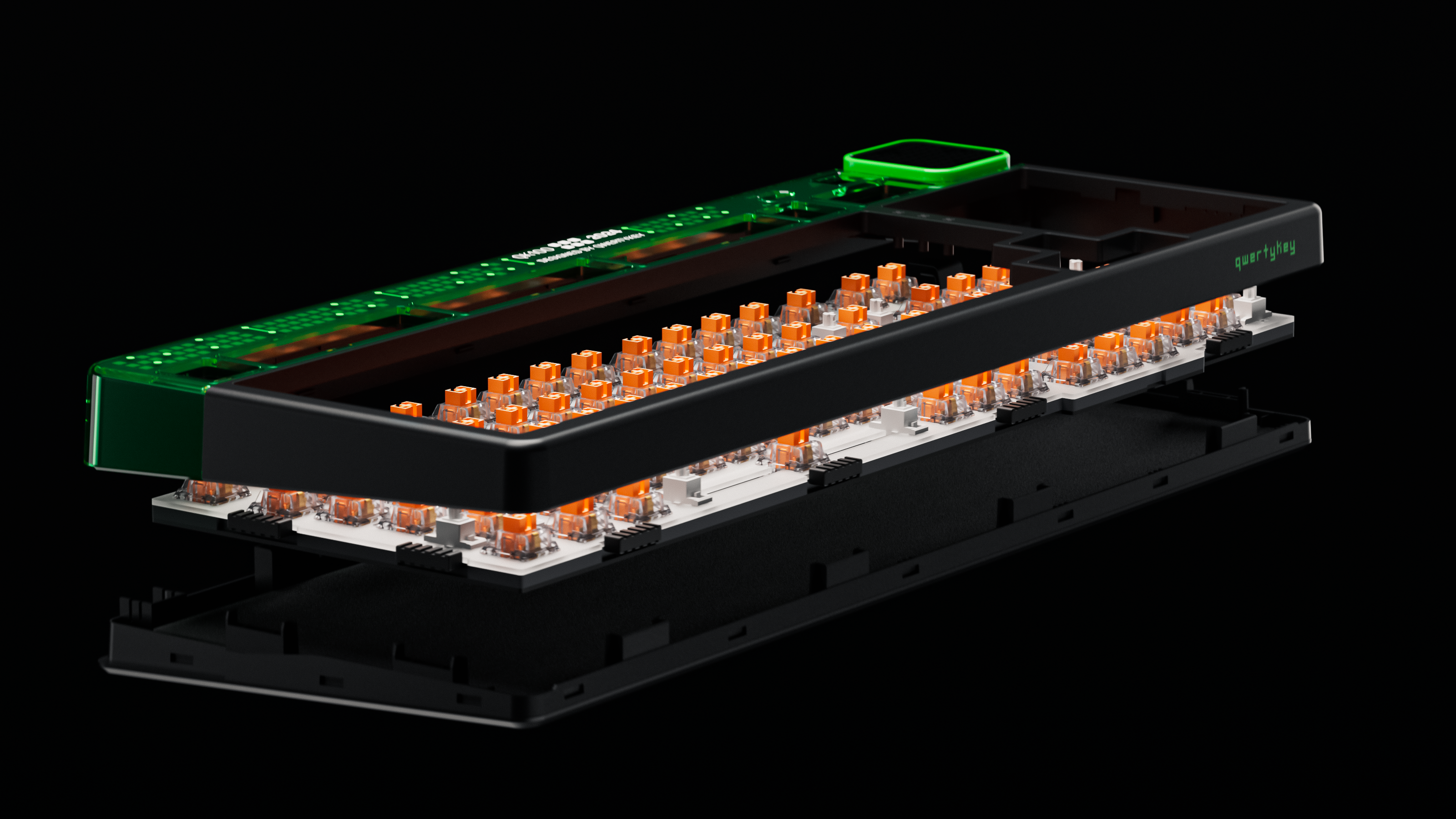 QwertyKey100 Matrix Hotswap RGB Pixel Screen Bluetooth Gasket Mount Mechanical Gaming Keyboard