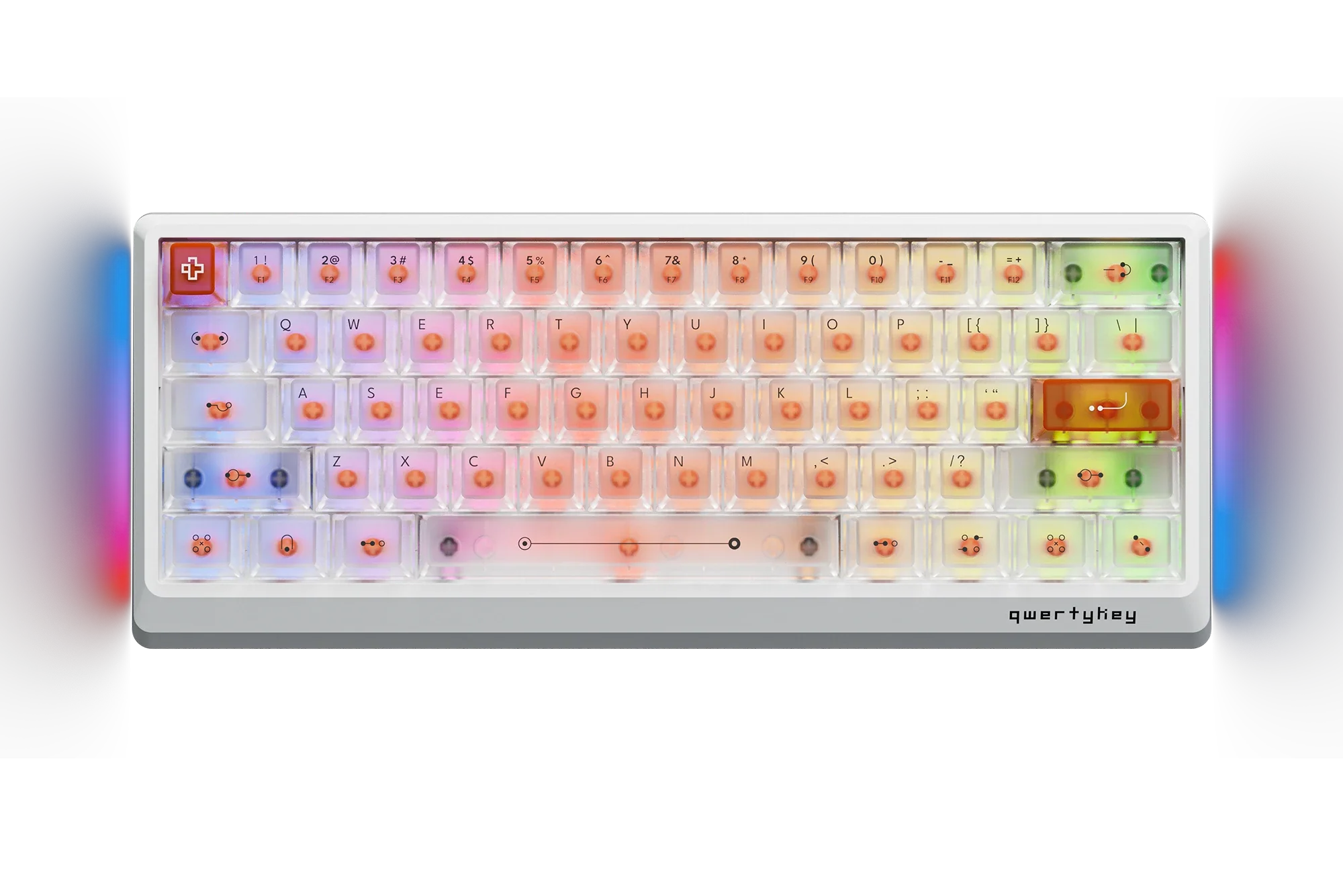 QK61 HE Phantom White – Mechanical Gaming Keyboard Hall Effect, Rapid Trigger, RGB, Snap Tap, Magnetic Switches
