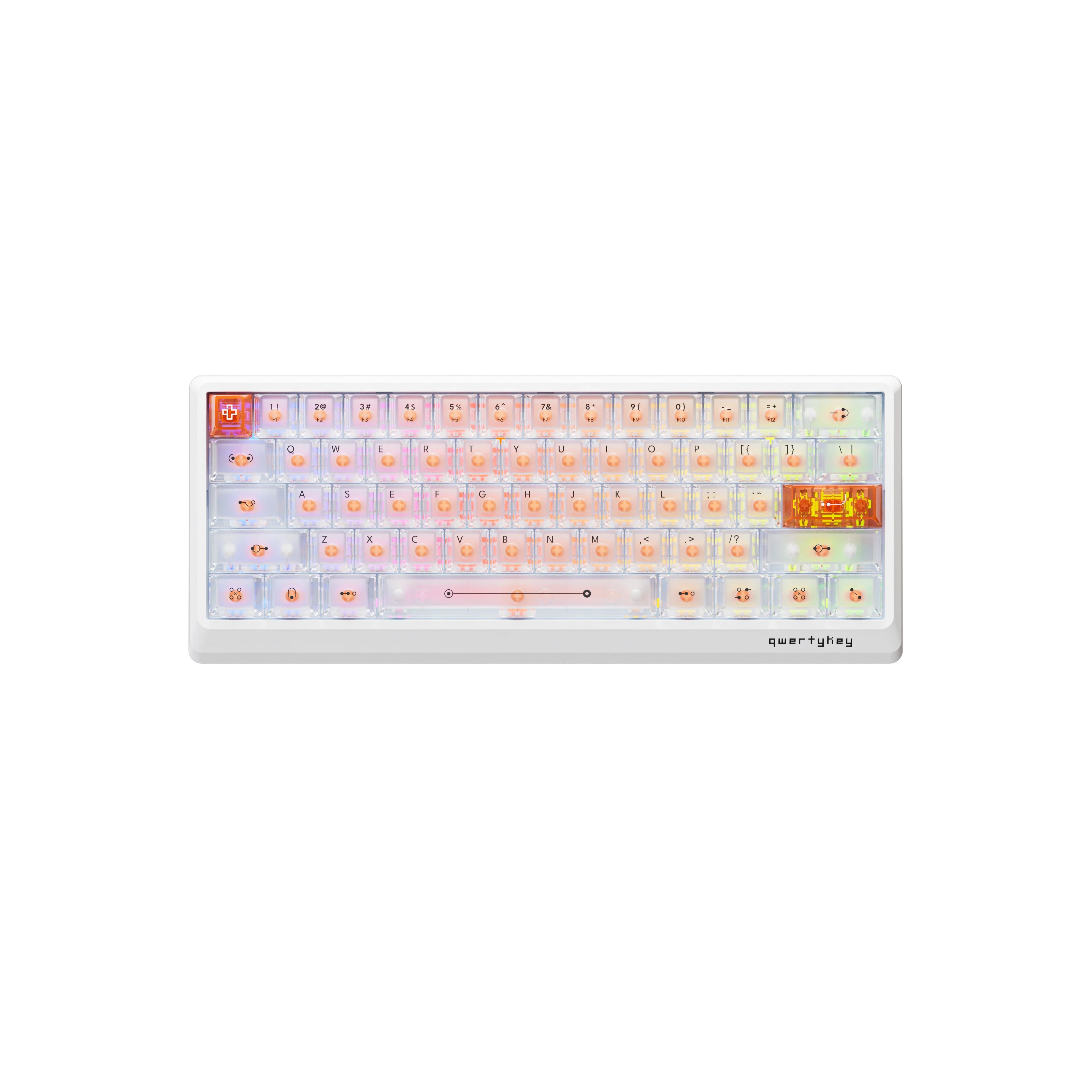 QK61 HE Phantom White – Mechanical Gaming Keyboard Hall Effect, Rapid Trigger, RGB, Snap Tap, Magnetic Switches