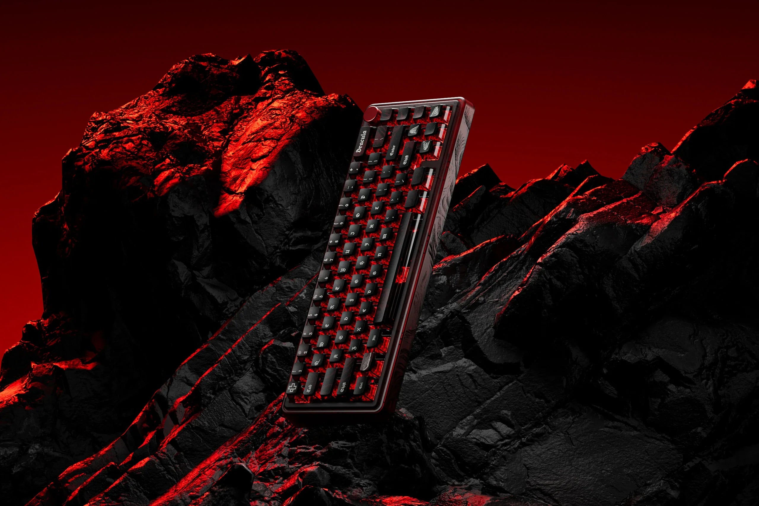 QwertyKey65 Pro Dracula Bluetooth Wireless VIA Hotswap RGB Mechanical Gaming Keyboard