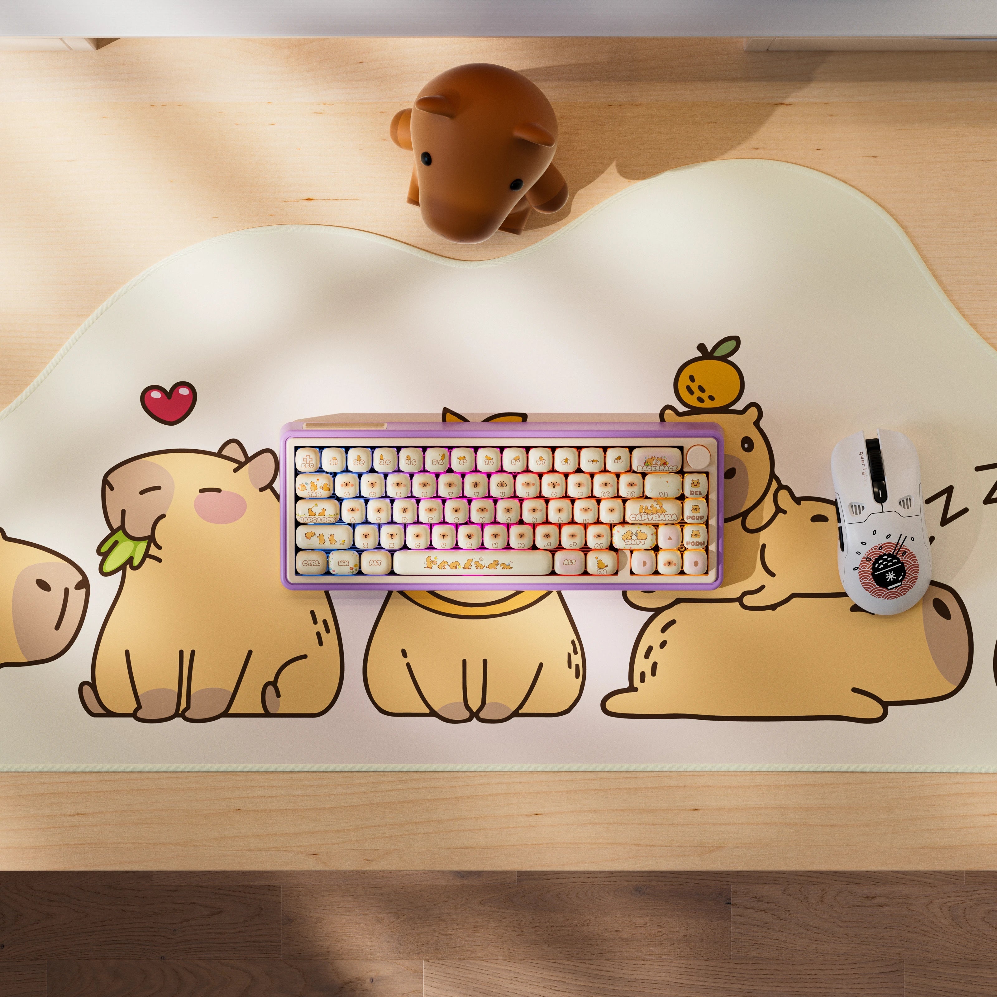 QwertyKey65 Pro Capybara Bluetooth Wireless Limited Edition VIA Hotswap RGB Mechanical Gaming Keyboard
