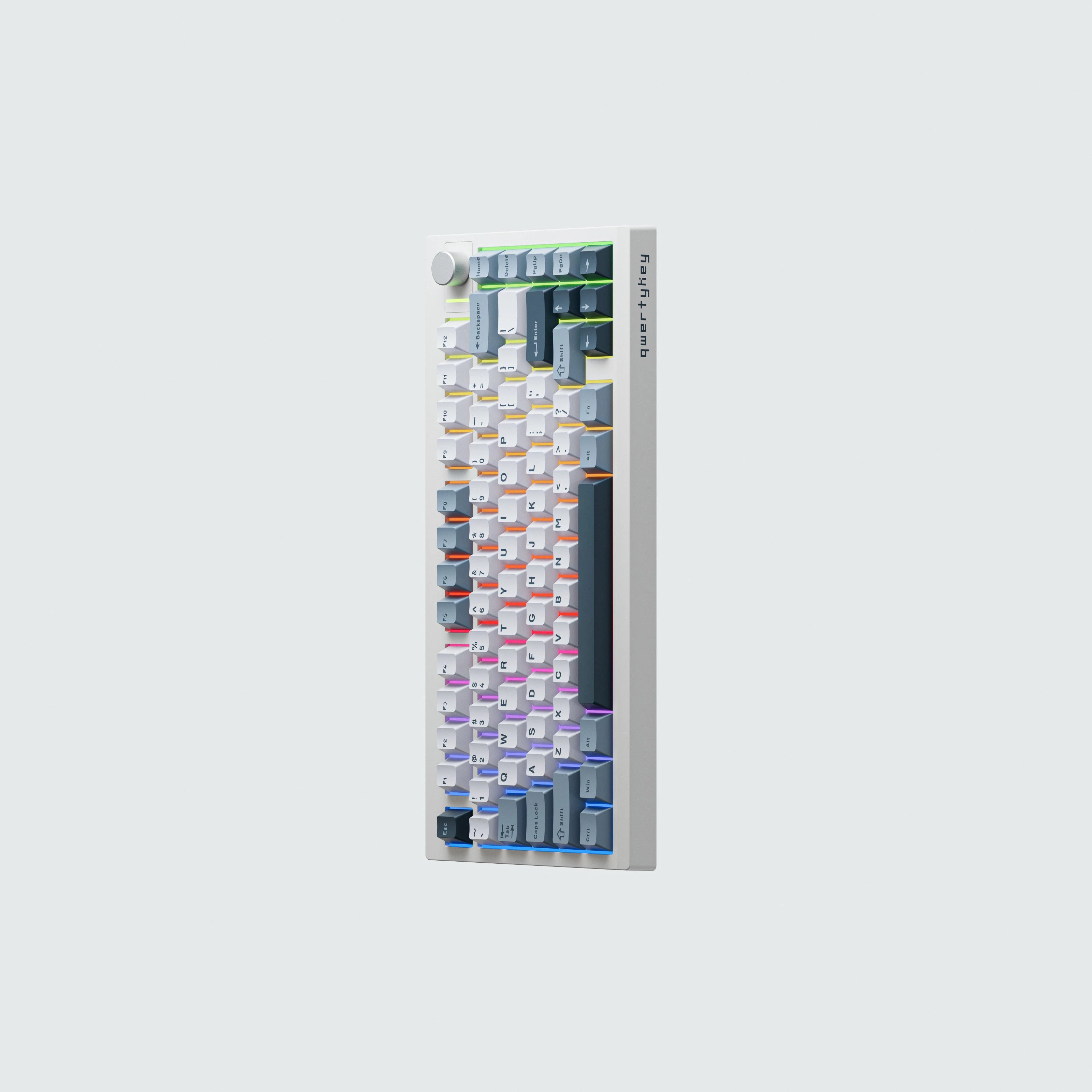 QwertyKey75 Pro V2 White Bluetooth Wireless Hotswap RGB Web Software Gasket Mounted Mechanical Gaming Keyboard