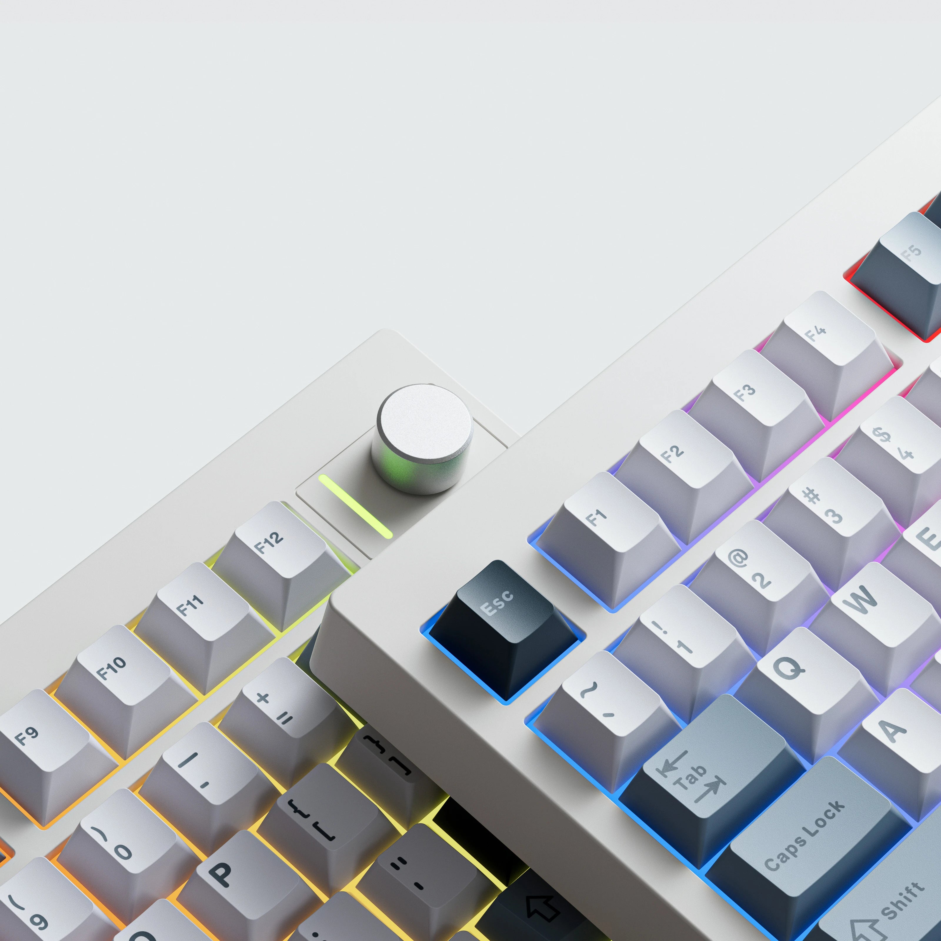 QwertyKey75 Pro V2 White Bluetooth Wireless Hotswap RGB Web Software Gasket Mounted Mechanical Gaming Keyboard