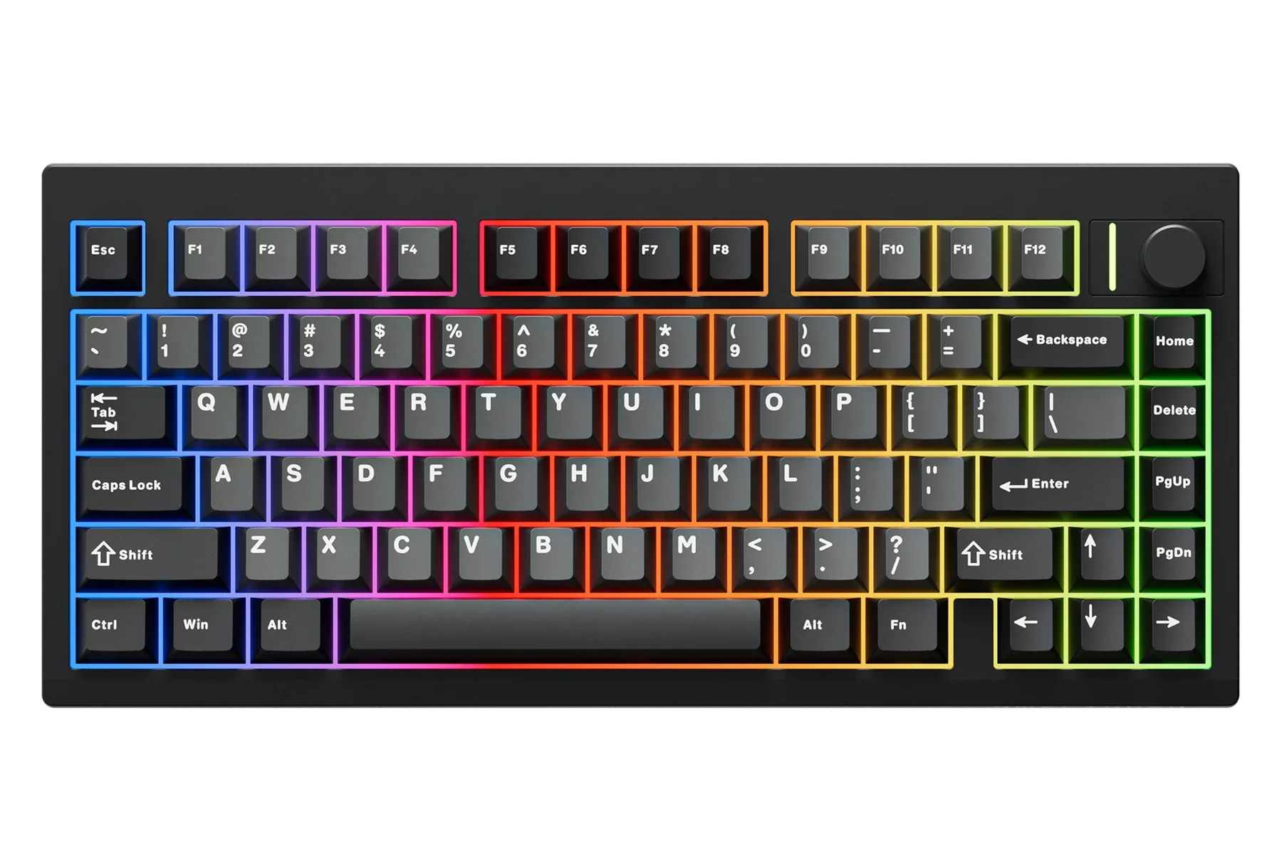 QwertyKey75 Pro V2 Black Bluetooth Wireless Hotswap RGB Web Software Gasket Mounted Mechanical Gaming Keyboard