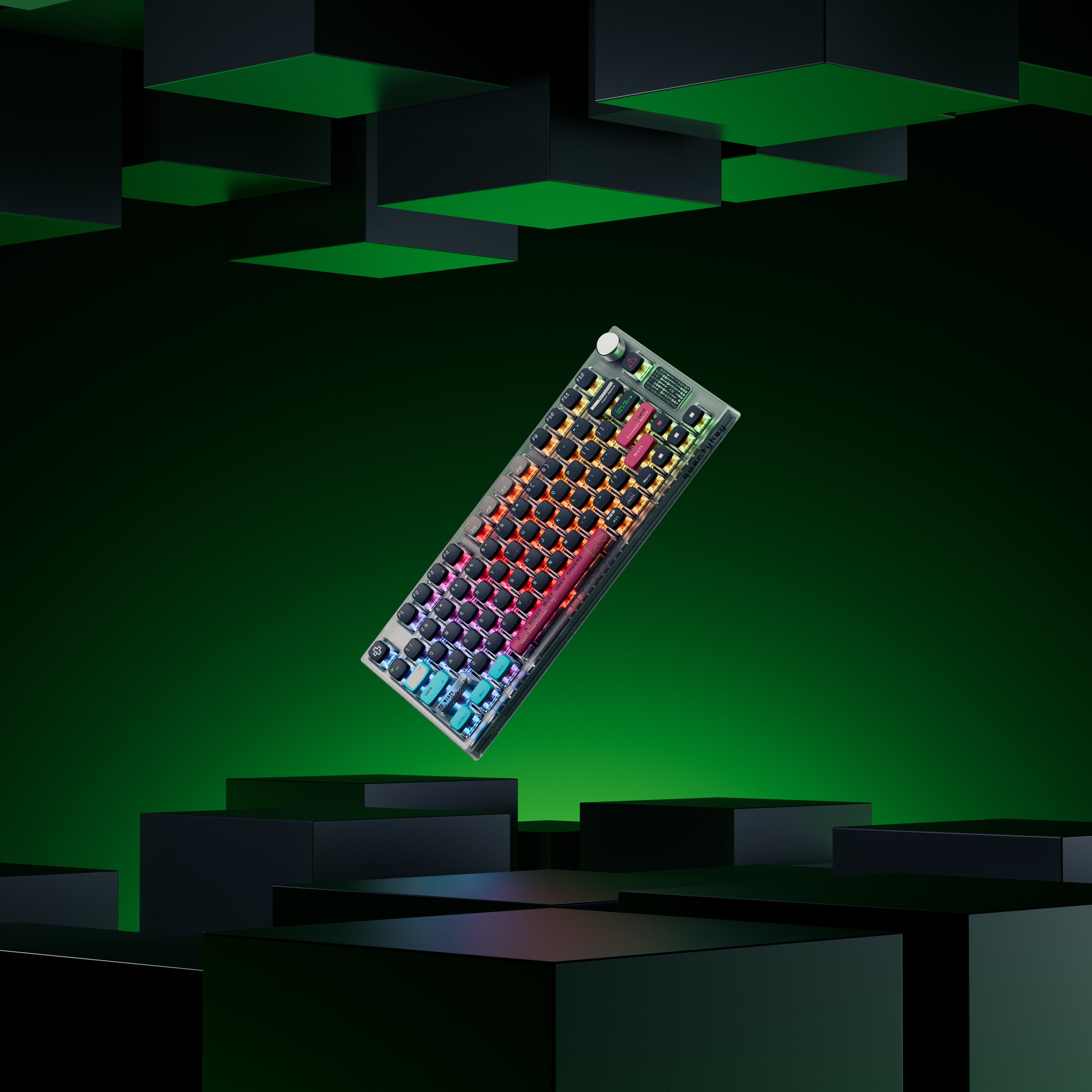 QwertyKey75 Terminal Bluetooth Wireless Hotswap RGB VIA/QMK Gasket Mounted Mechanical Gaming Keyboard