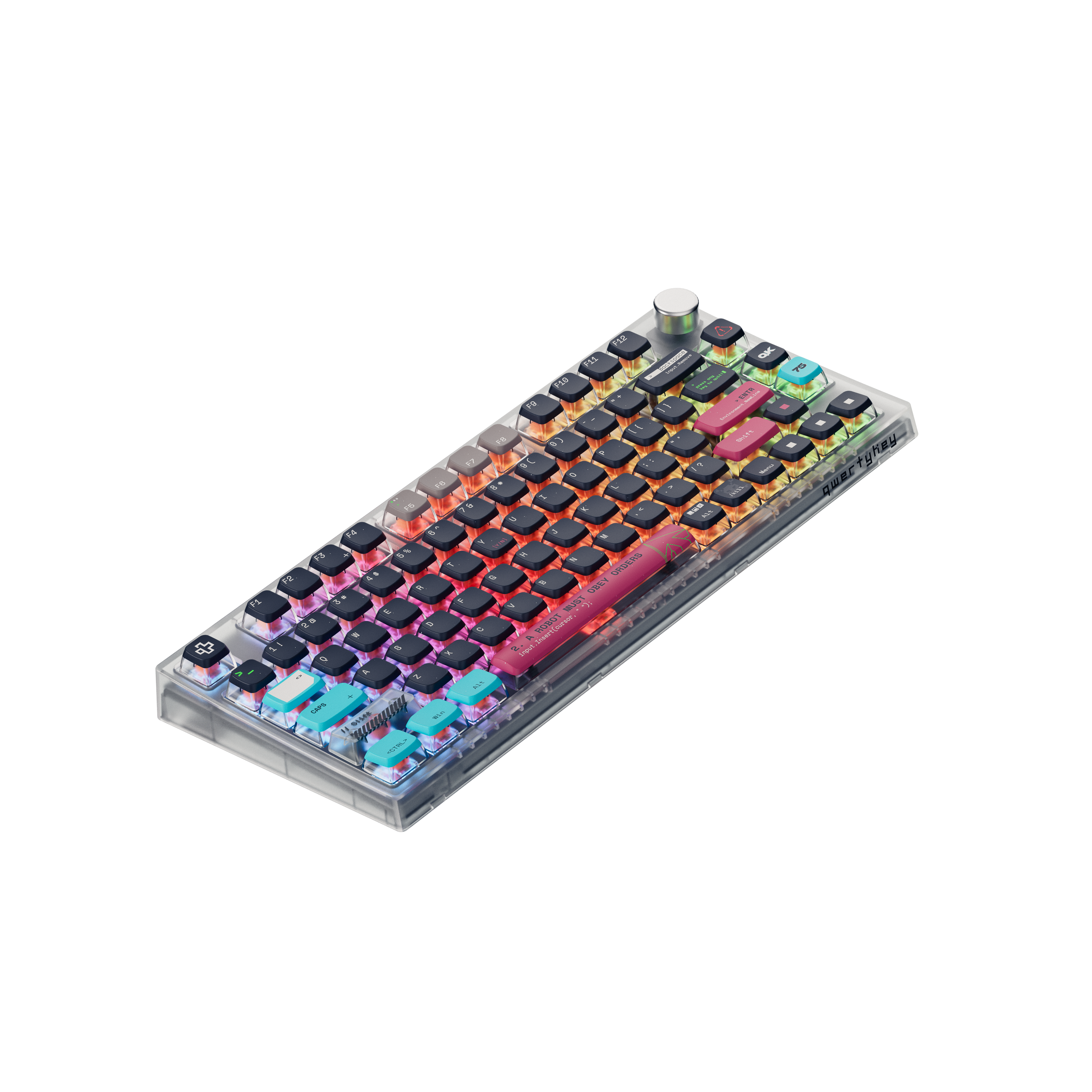 QwertyKey75 Terminal Bluetooth Wireless Hotswap RGB VIA/QMK Gasket Mounted Mechanical Gaming Keyboard