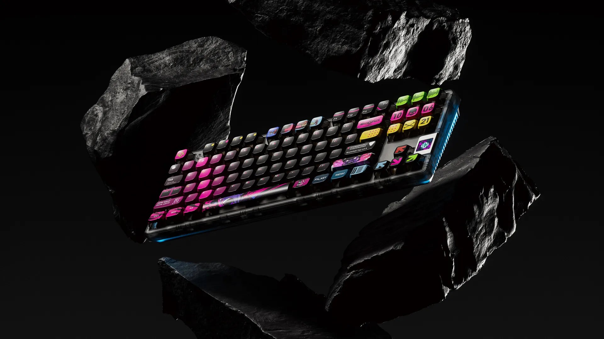 QwertyKey80 War Bluetooth Wireless Hotswap RGB QMK/VIA Gasket Mounted Mechanical Gaming Keyboard with Screen