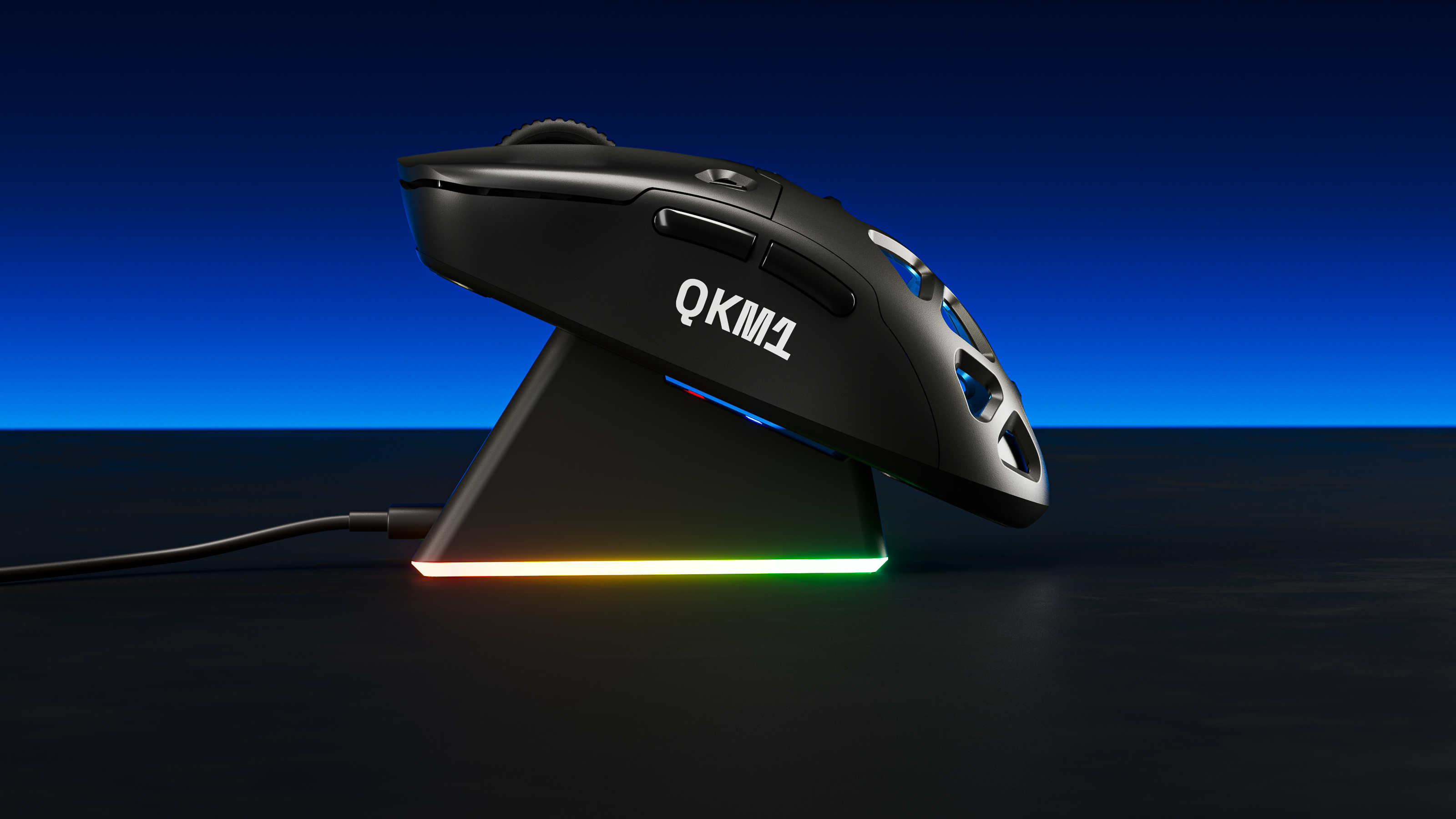 QwertyKey QKM1 Wireless Bluetooth Charging Dock Black Mouse
