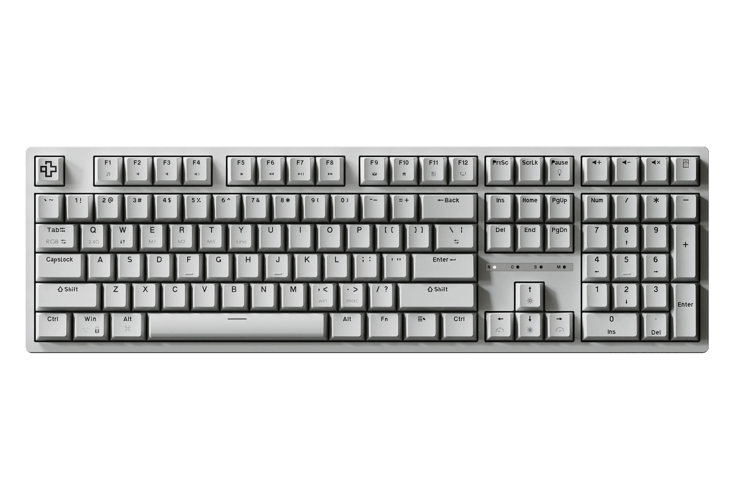 QwertyKey H100 White Bluetooth Wireless Hotswap RGB Mechanical Gaming Keyboard