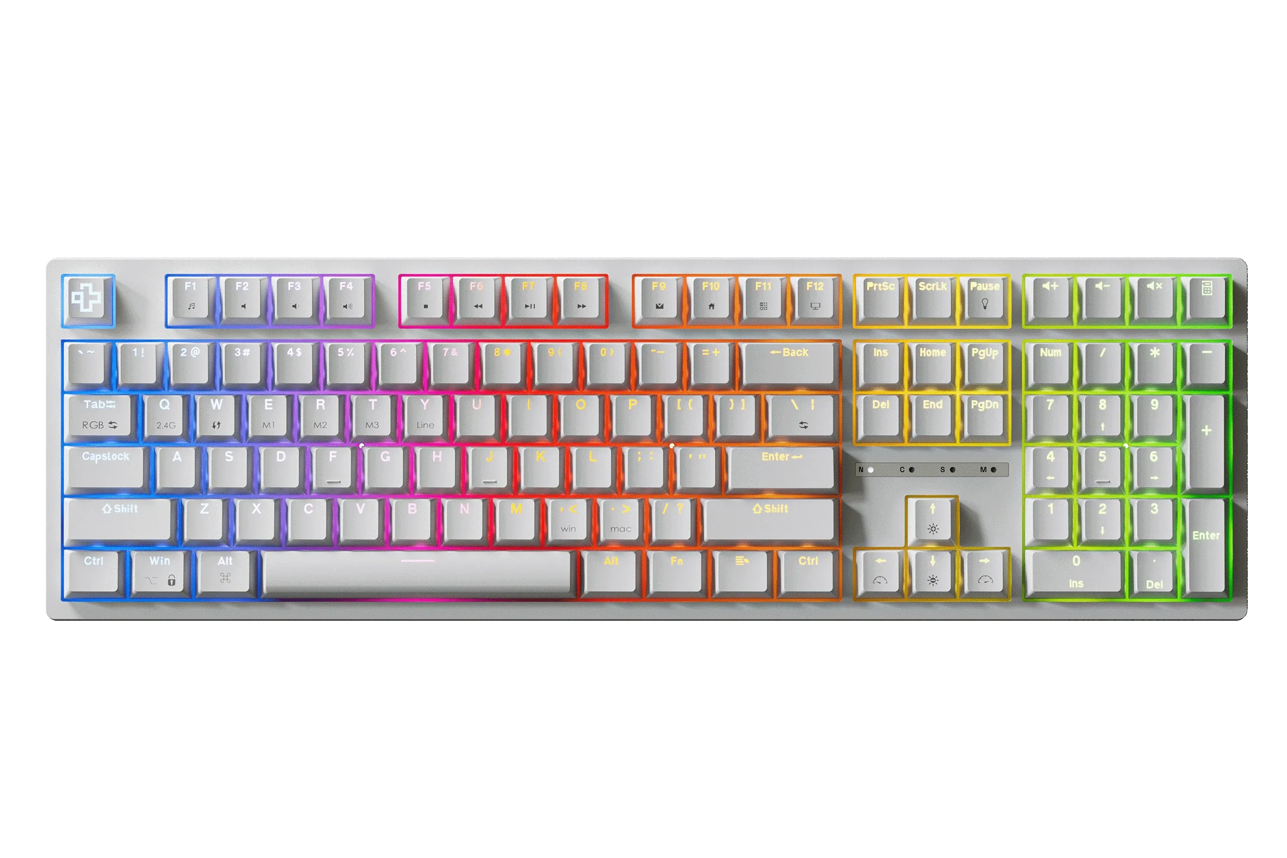 QwertyKey H100 White Bluetooth Wireless Hotswap RGB Mechanical Gaming Keyboard