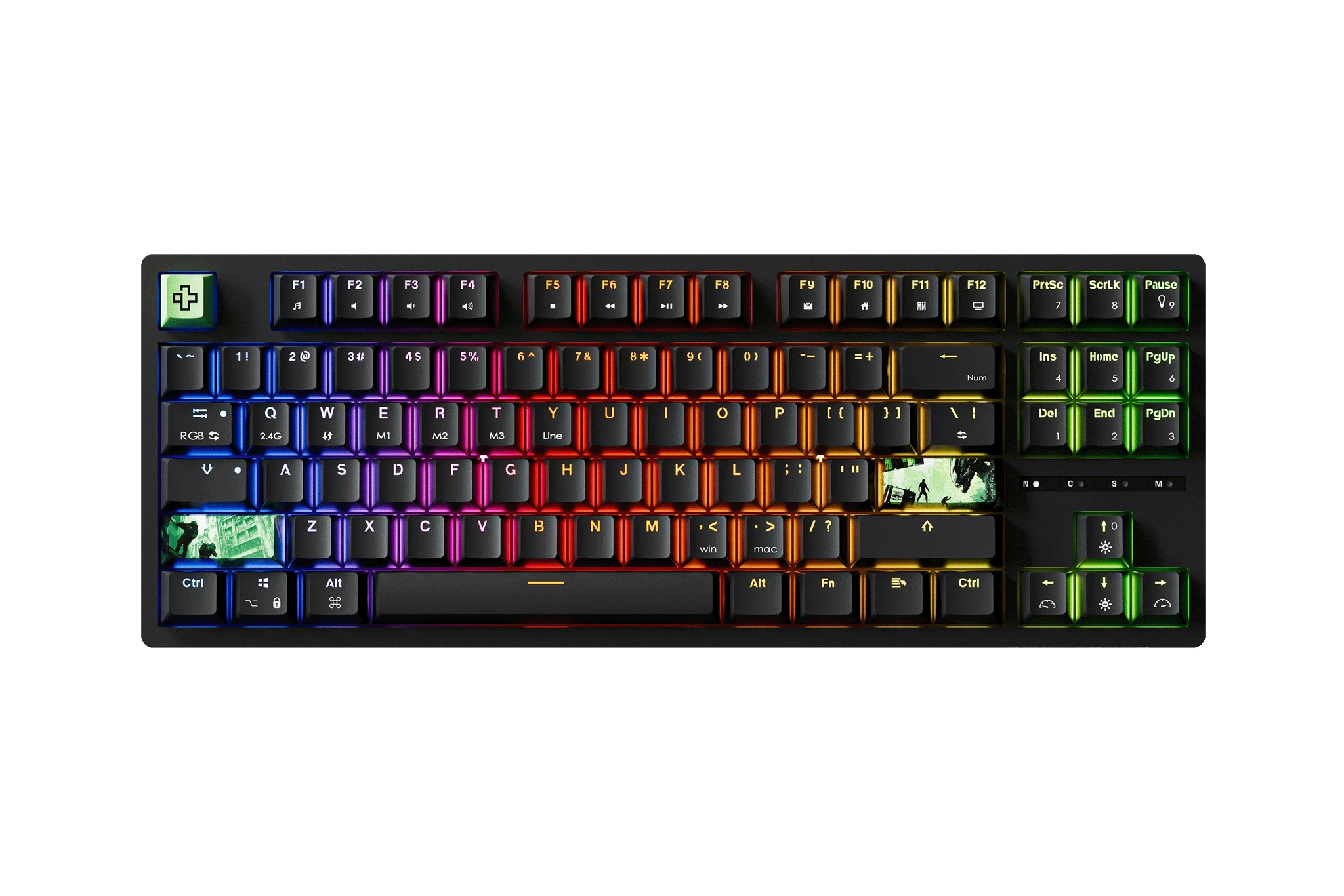 QwertyKey H87 Black Bluetooth Wireless Hotswap RGB Mechanical Gaming K