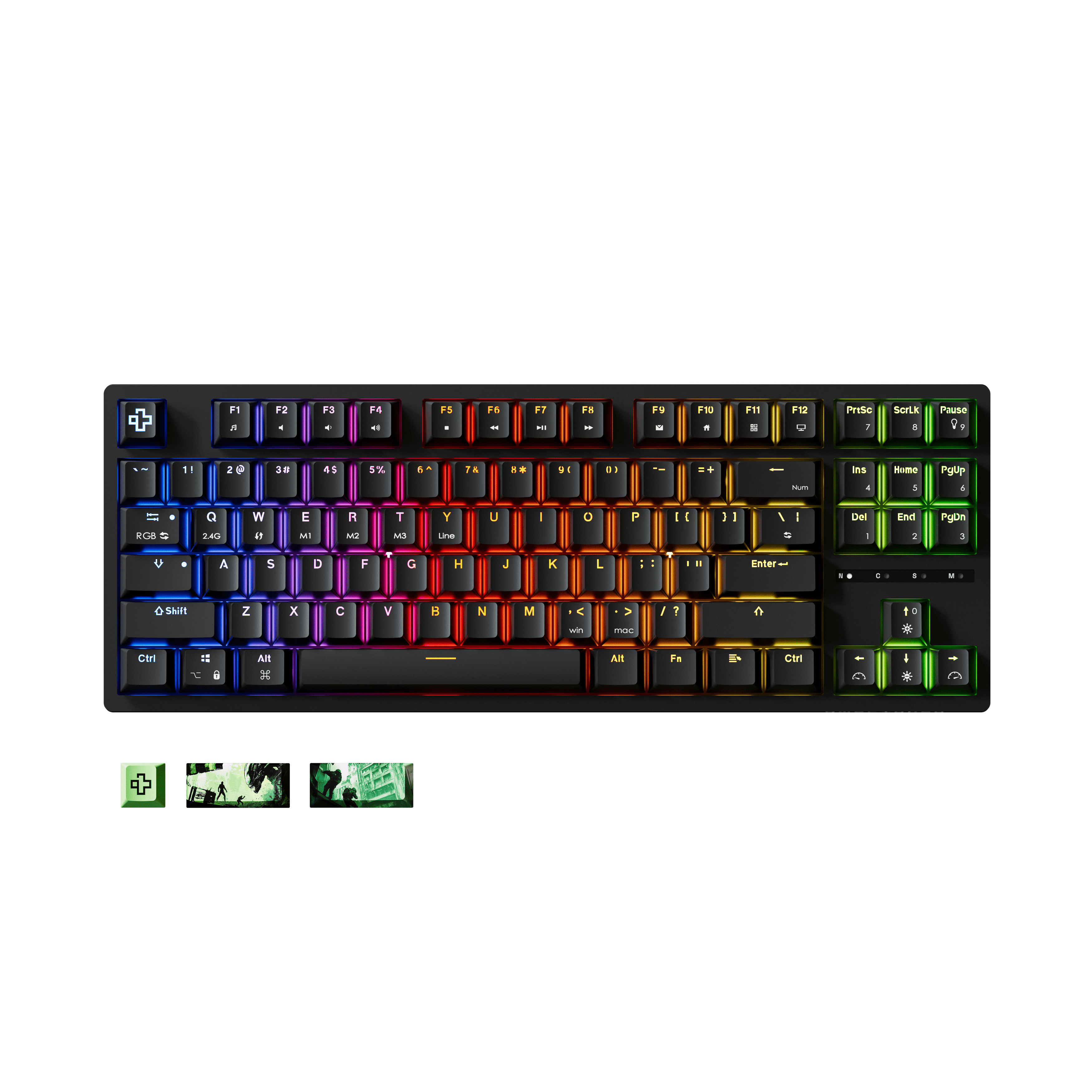 QwertyKey H87 Black Bluetooth Wireless Hotswap RGB Mechanical Gaming Keyboard