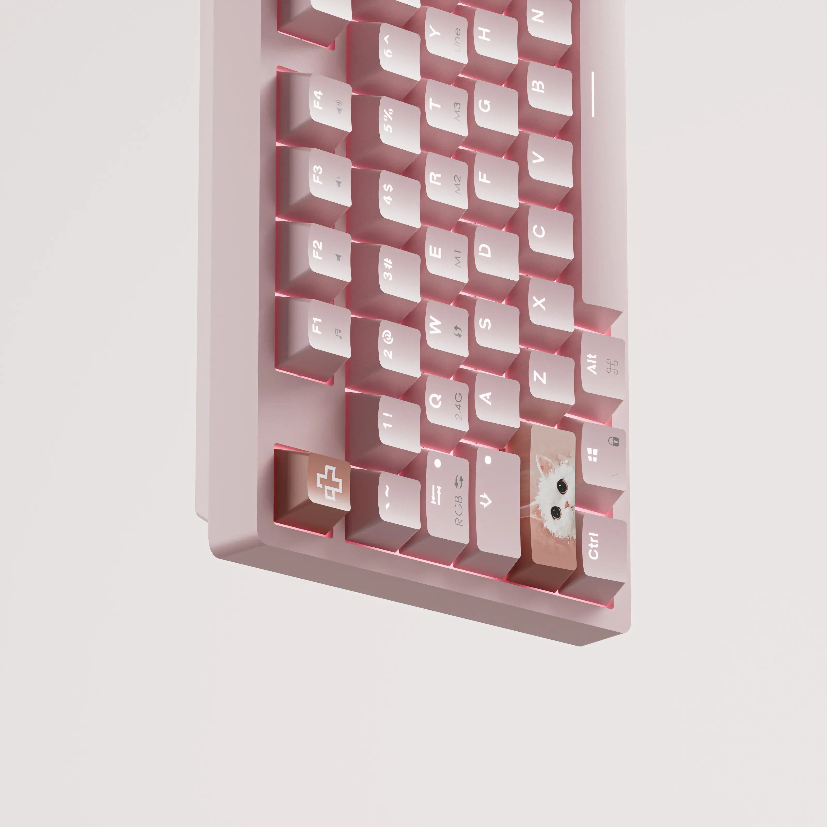 QwertyKey H87 Pink Bluetooth Wireless Hotswap RGB Mechanical Gaming Keyboard