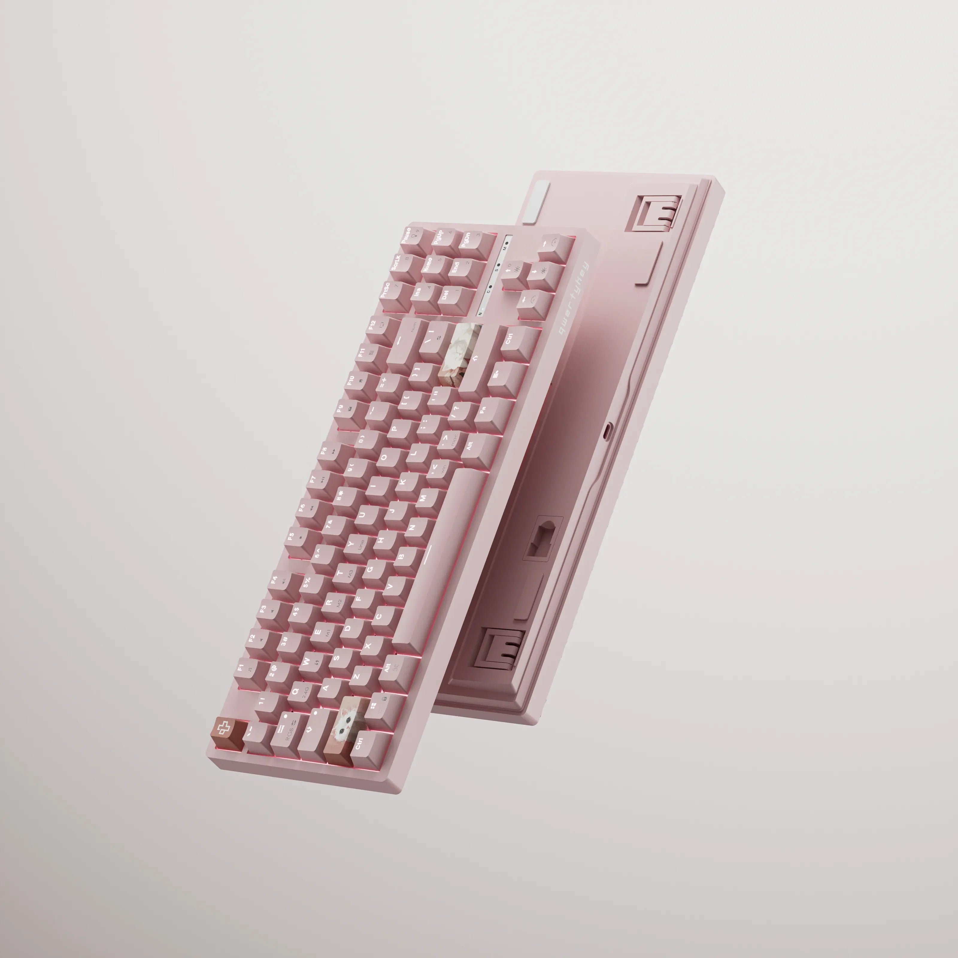 QwertyKey H87 Pink Bluetooth Wireless Hotswap RGB Mechanical Gaming Keyboard