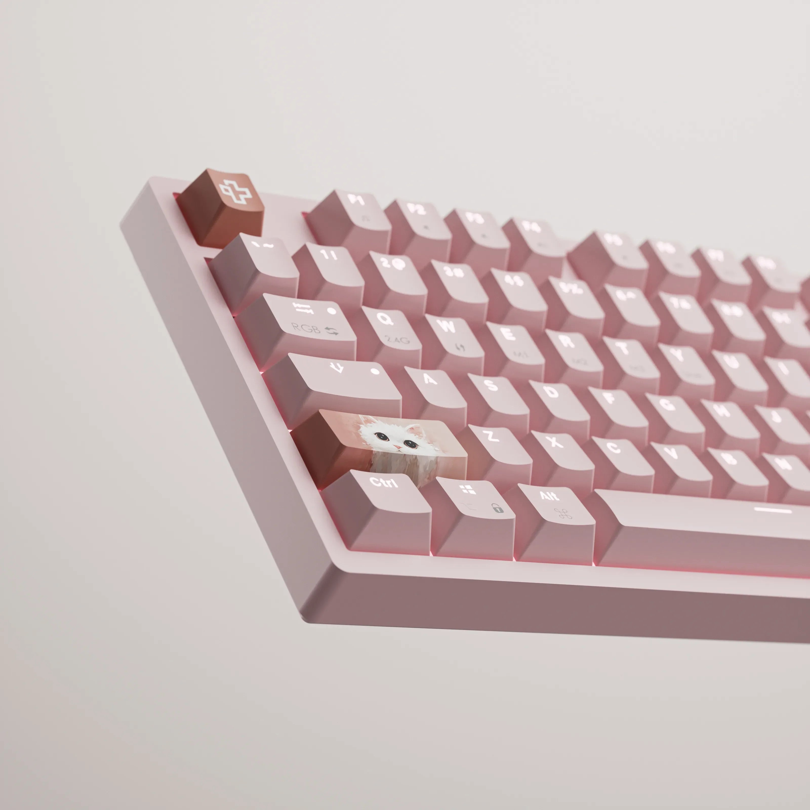 QwertyKey H87 Pink Bluetooth Wireless Hotswap RGB Mechanical Gaming Keyboard