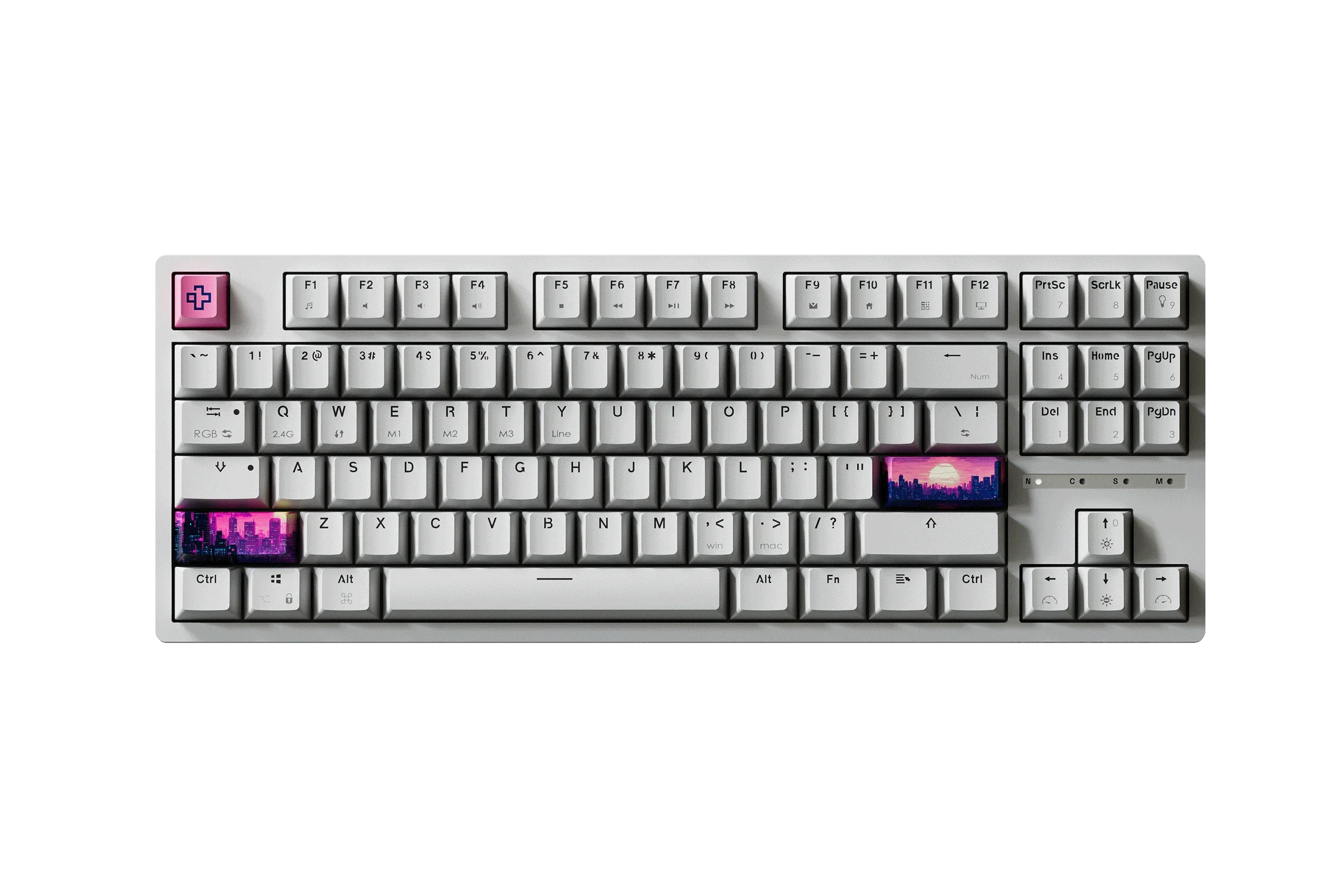QwertyKey H87 White Bluetooth Wireless Hotswap RGB Mechanical Gaming Keyboard