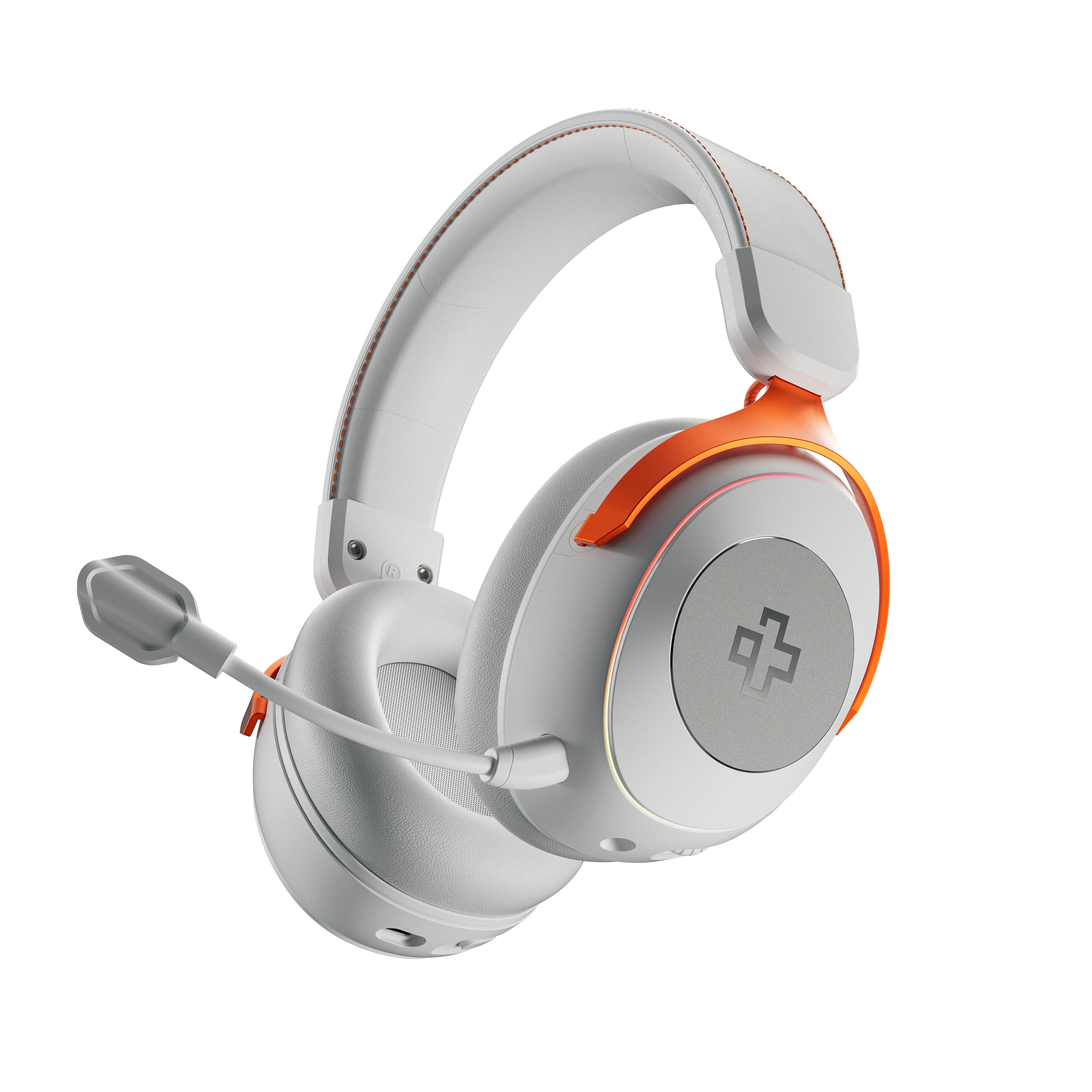 QwertyKey Pulse White, Trio Mode, RGB, Software, Microphone with AI Noise Canceling Wireless Gaming Headset