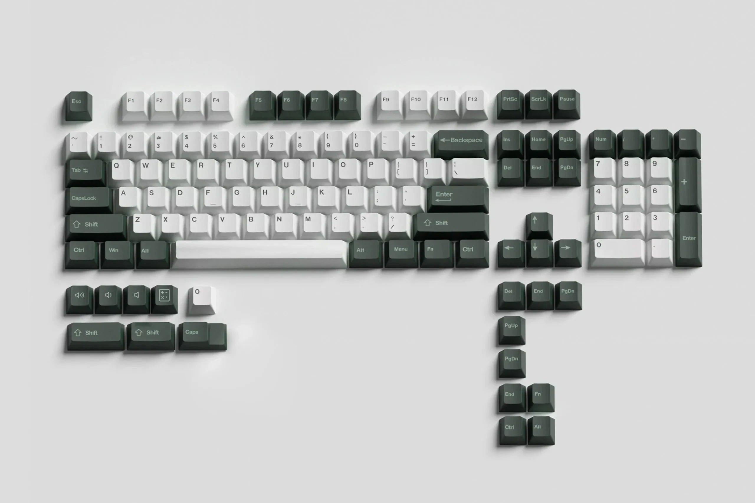 QWERTY Olive V2 PBT Double Shot Keycap Set