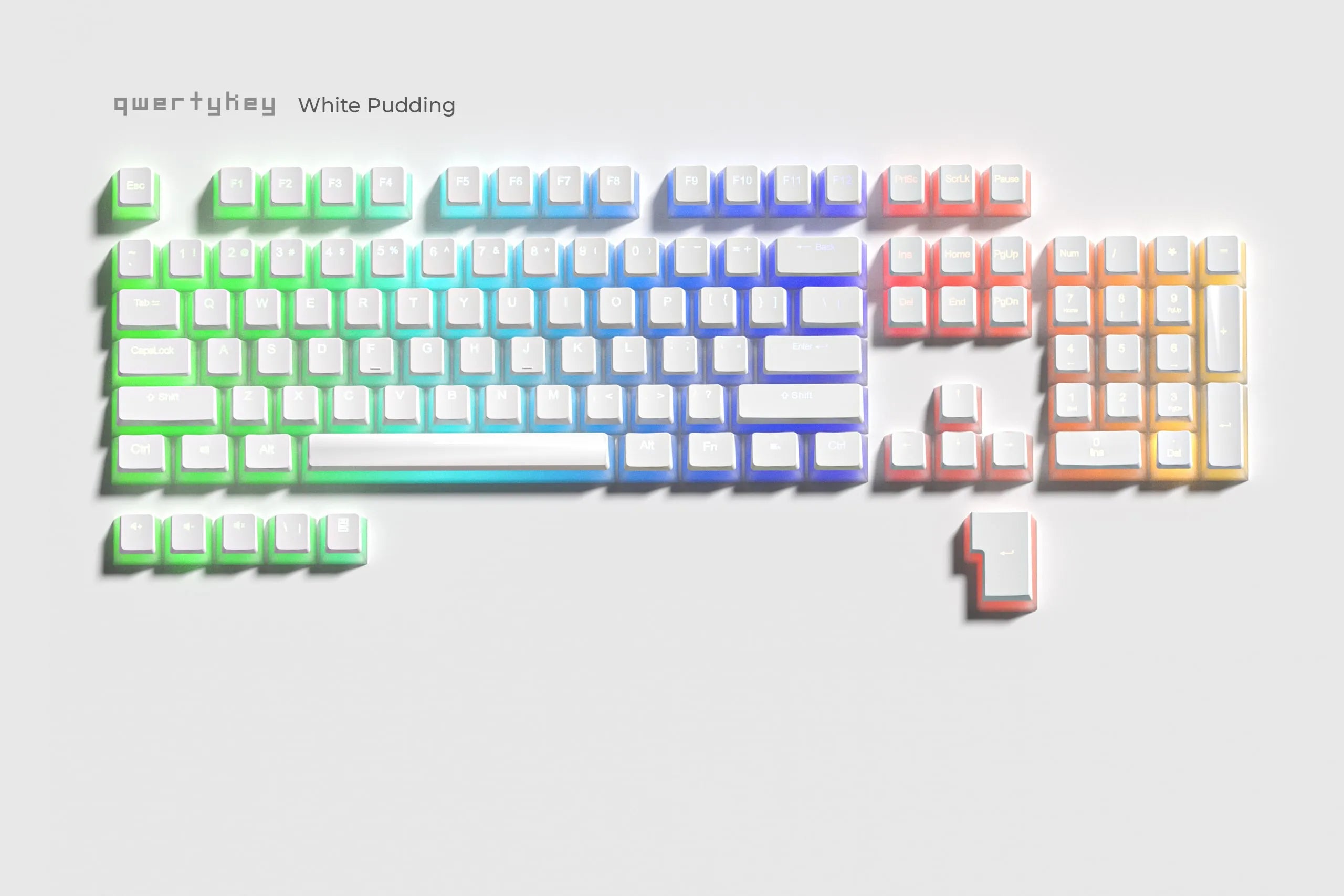 White Pudding Translucent OEM Profile PBT Keycap Set