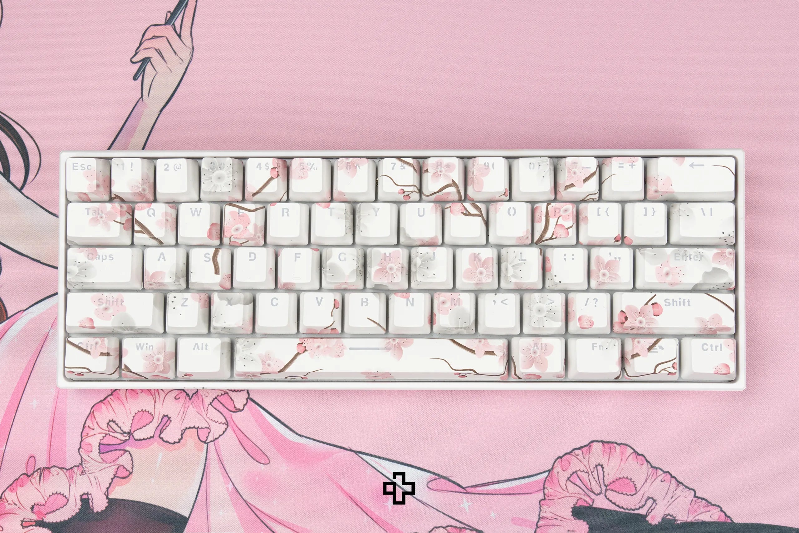 Sakura Translucent OEM Profile ABS double shot Keycap Set