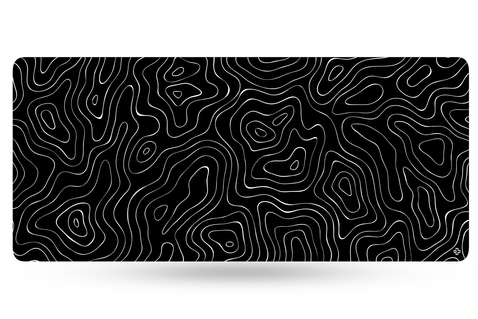 QwertyKey Topographic Black Deskmat 4mm Stitched Edges